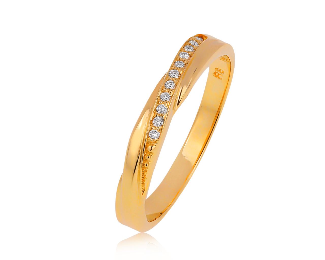 Оригинальное золотое кольцо с бриллиантами 0.05ct Roberto Bravo