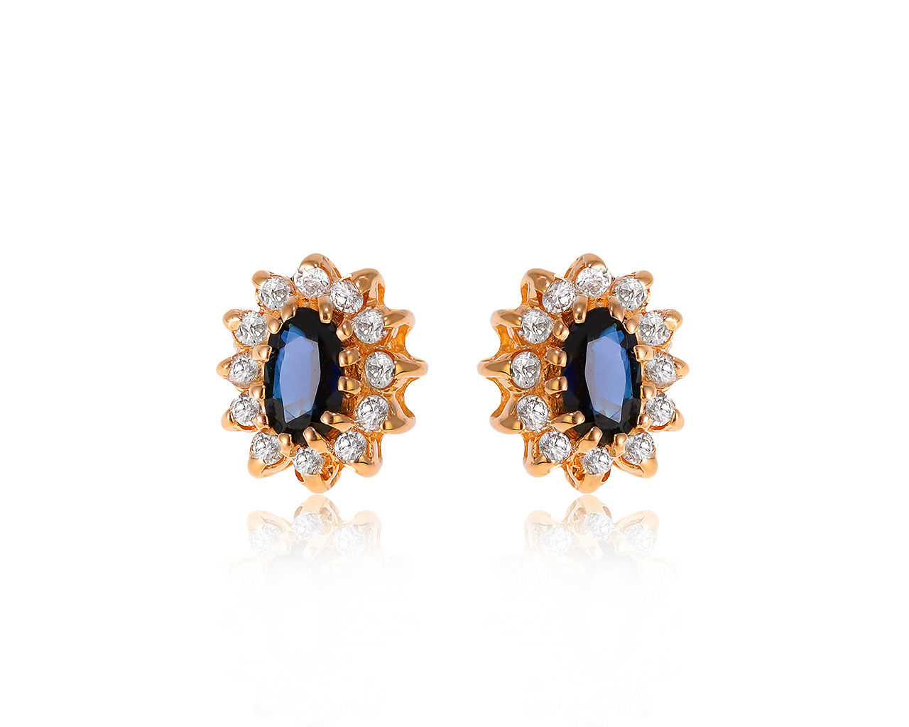Красивые золотые серьги с сапфирами 0.28ct 181219/7