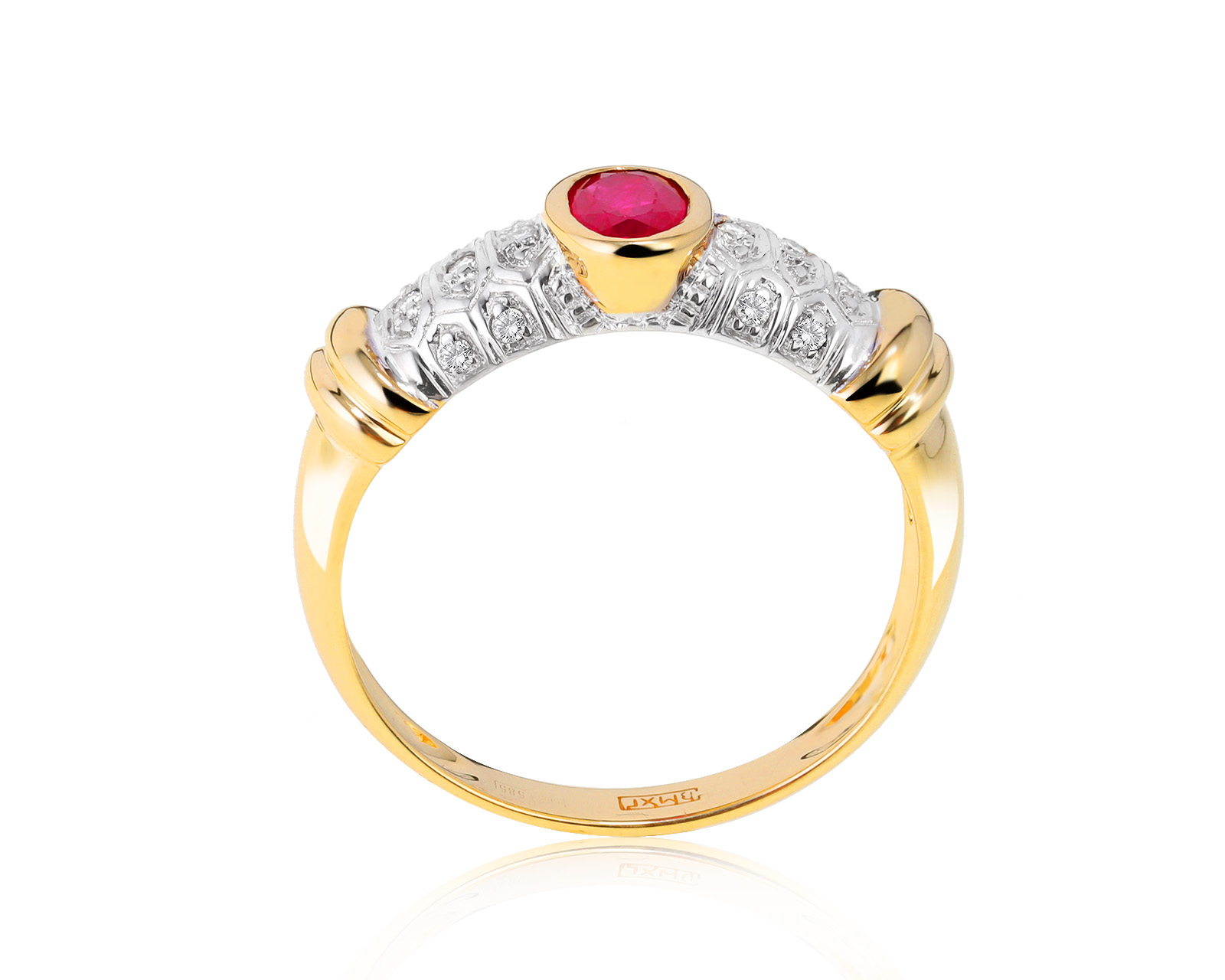 Волшебное золотое кольцо с рубином 0.41ct 280421/10