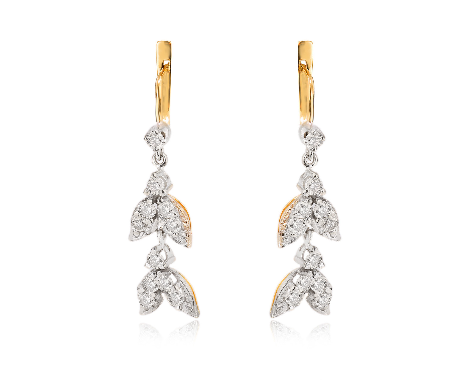 Золотые серьги с бриллиантами 2.32ct