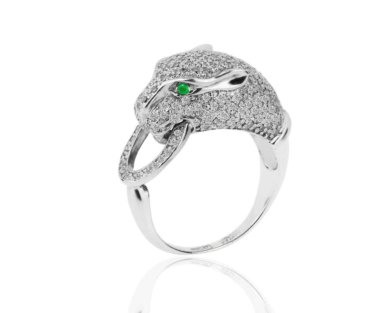 Золотое кольцо "пантера" с бриллиантами 0.76ct 020319/13