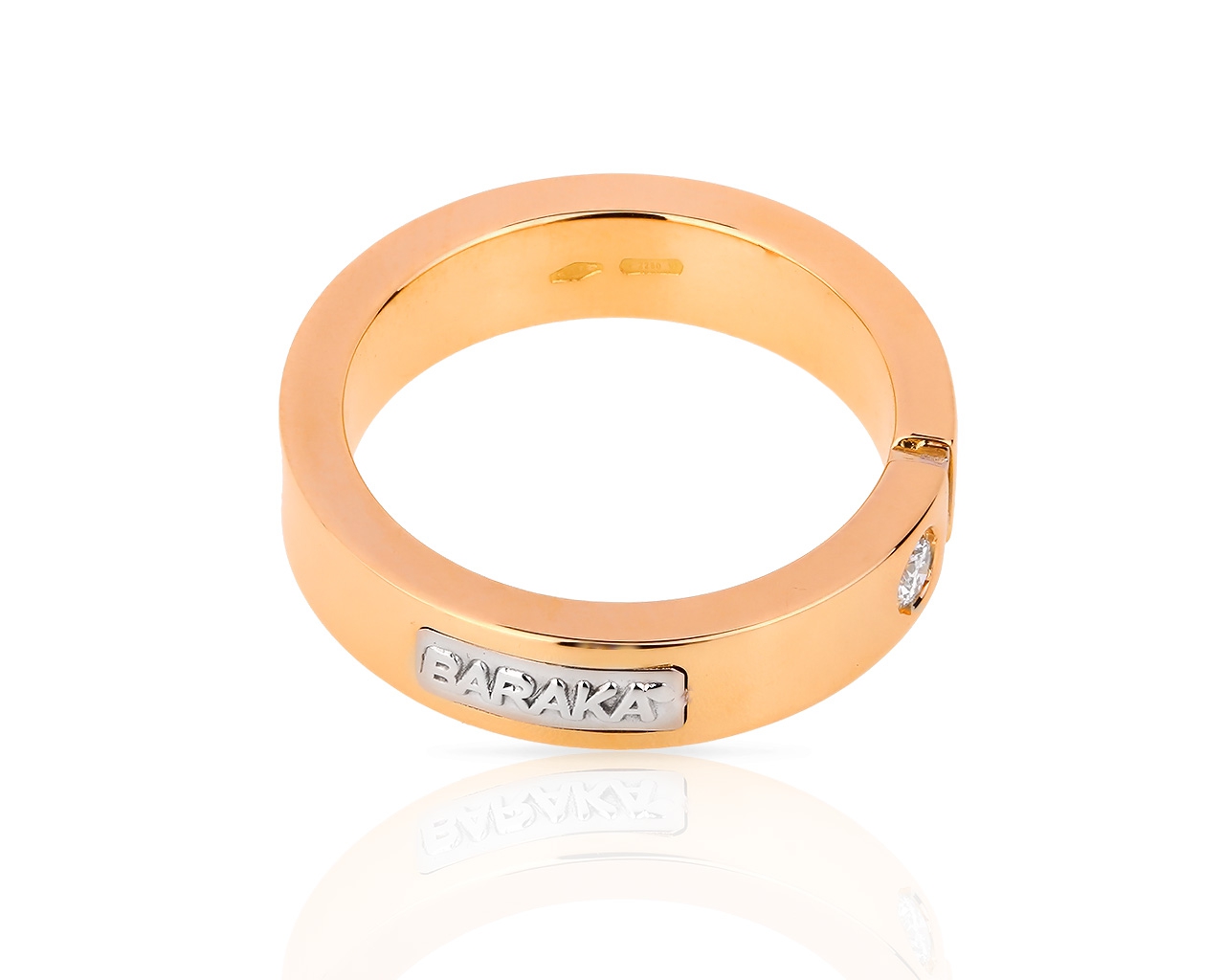 Оригинальное золотое кольцо с бриллиантом 0.08ct Baraka