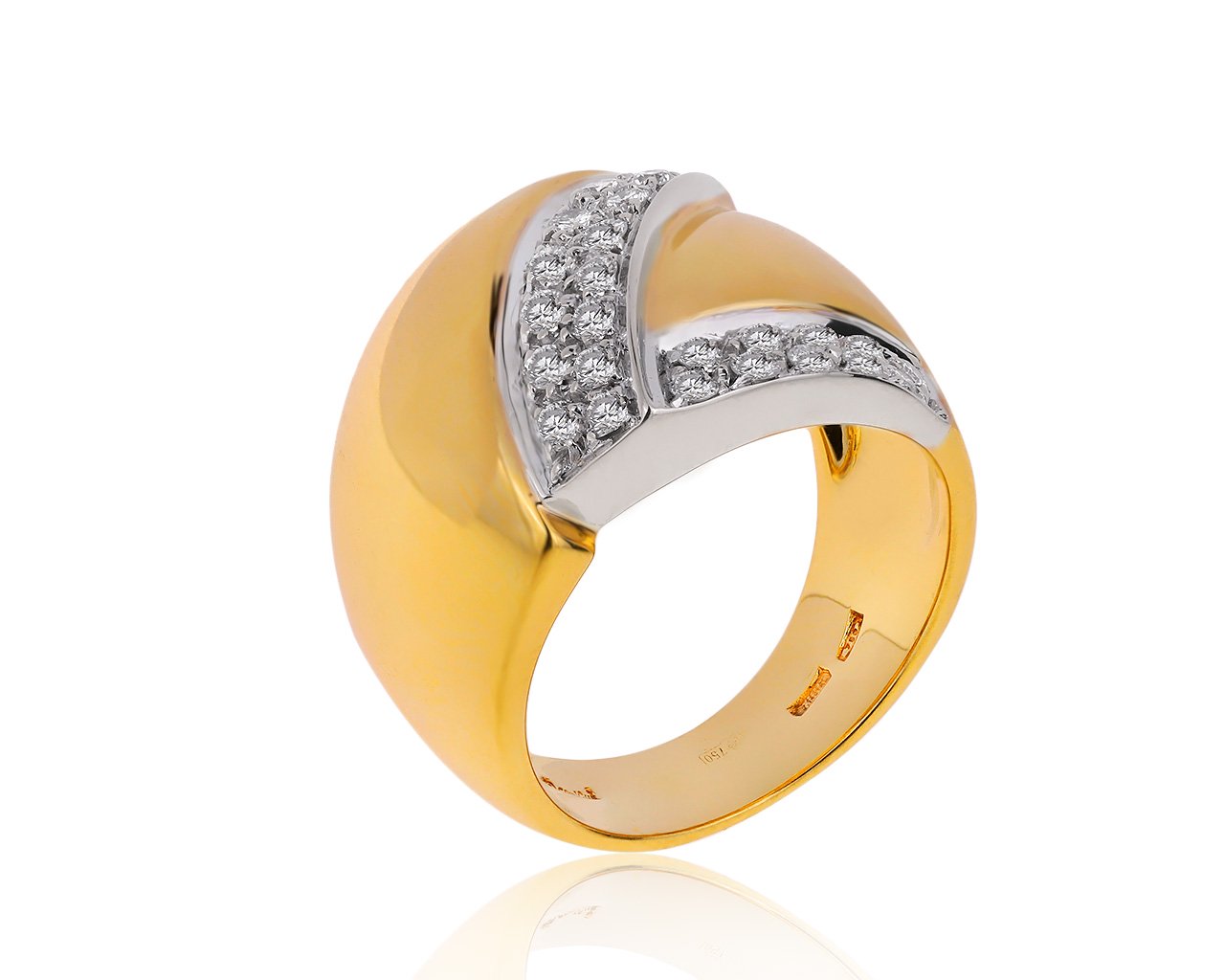 Оригинальное золотое кольцо с бриллиантами 0.53ct Damiani