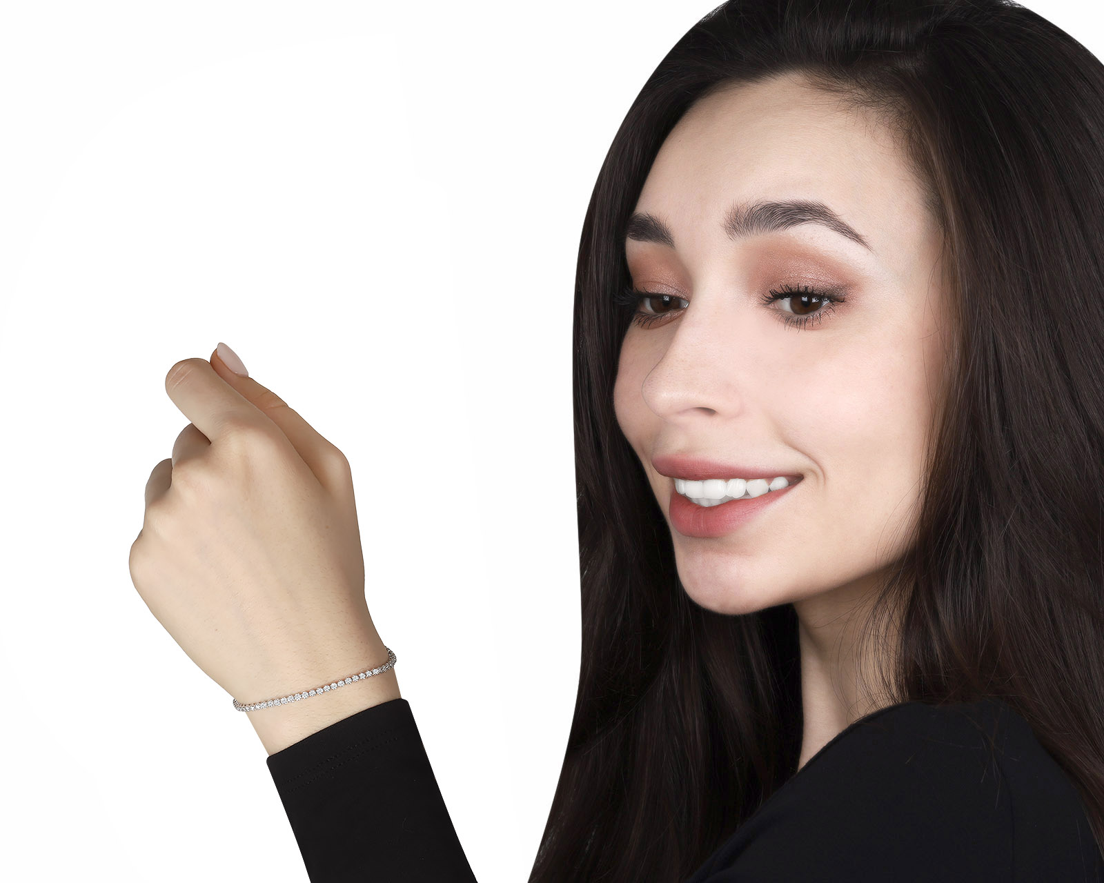 Солидный золотой браслет с бриллиантами 1.17ct