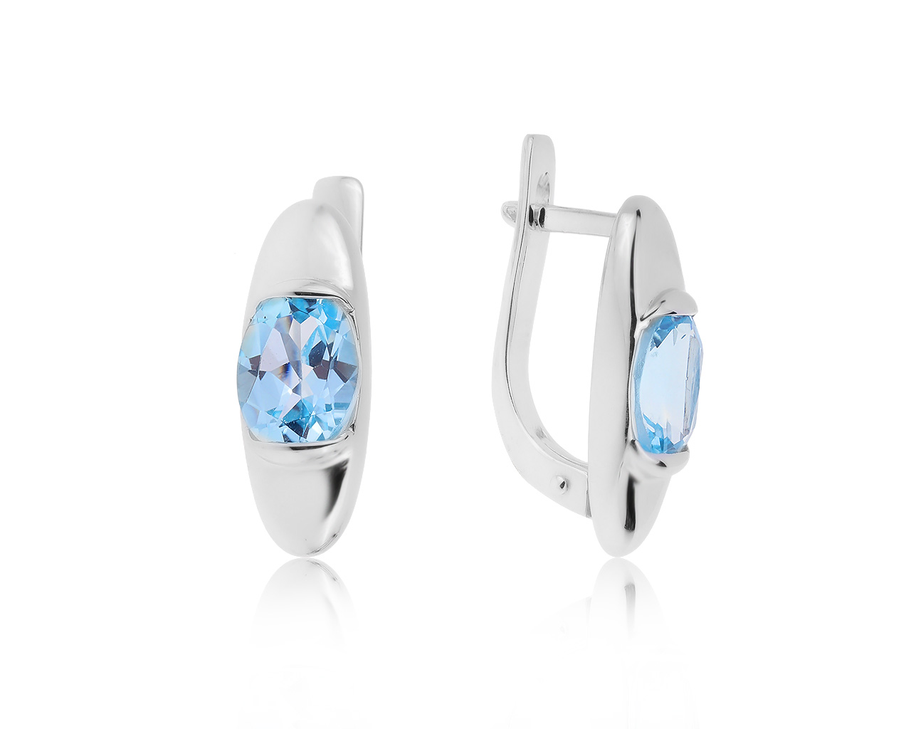 Модные золотые серьги с топазами 2.72ct