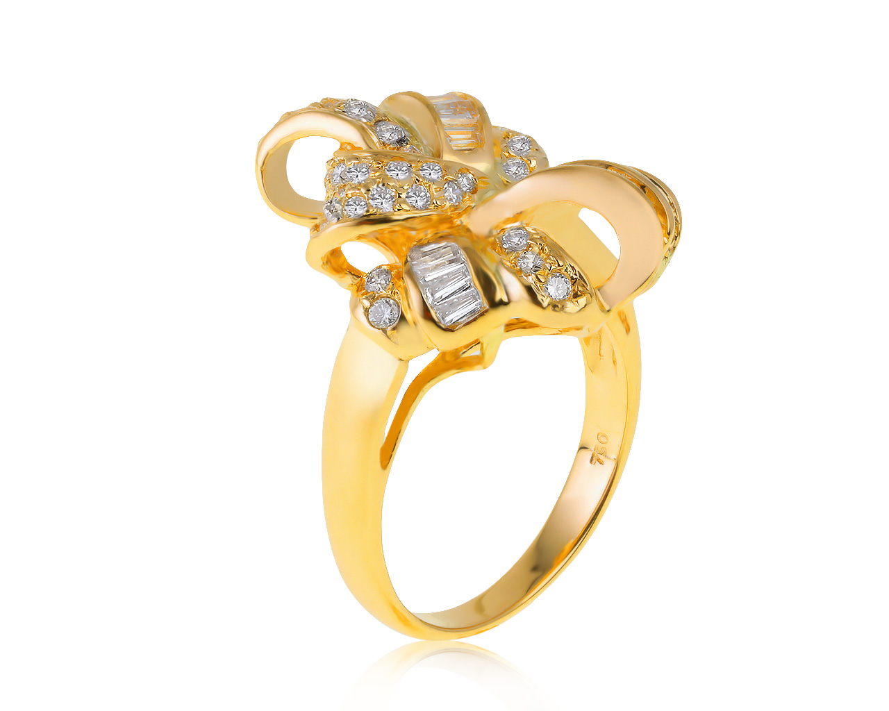 Красивое золотое кольцо с бриллиантами 0.79ct 180521/1