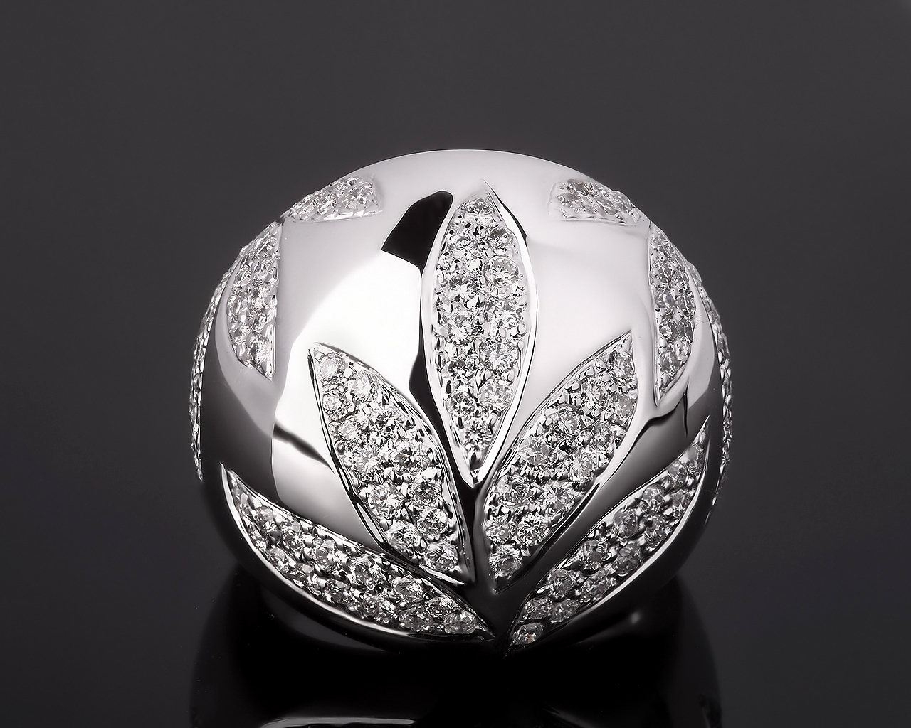 Прекрасное золотое кольцо с бриллиантами 1.70ct 301117/10