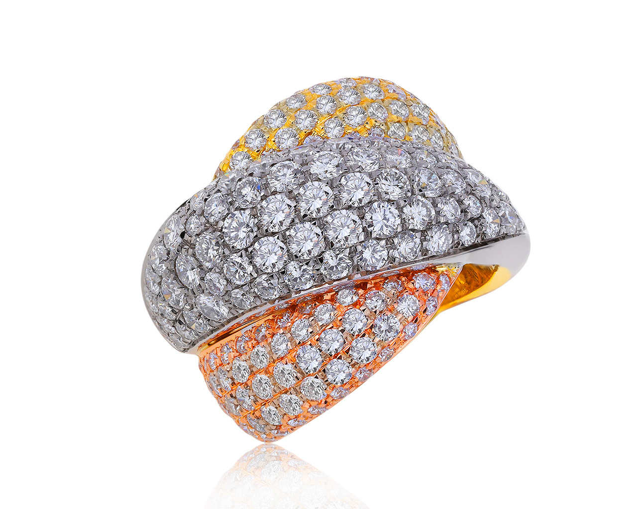 Оригинальное золотое кольцо с бриллиантами 4.02ct Damiani