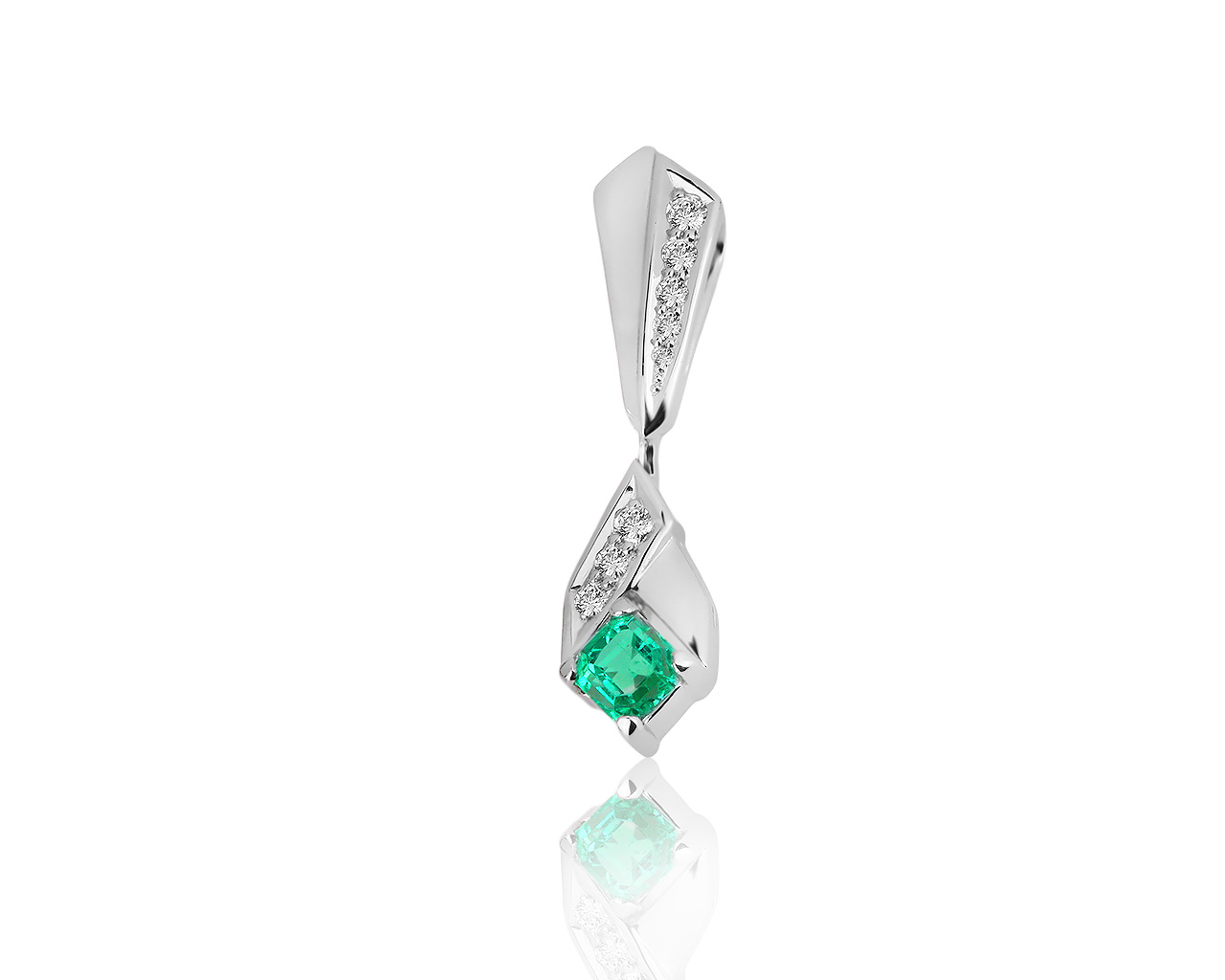 Роскошный платиновый кулон с изумрудом 0.51ct 160919/2