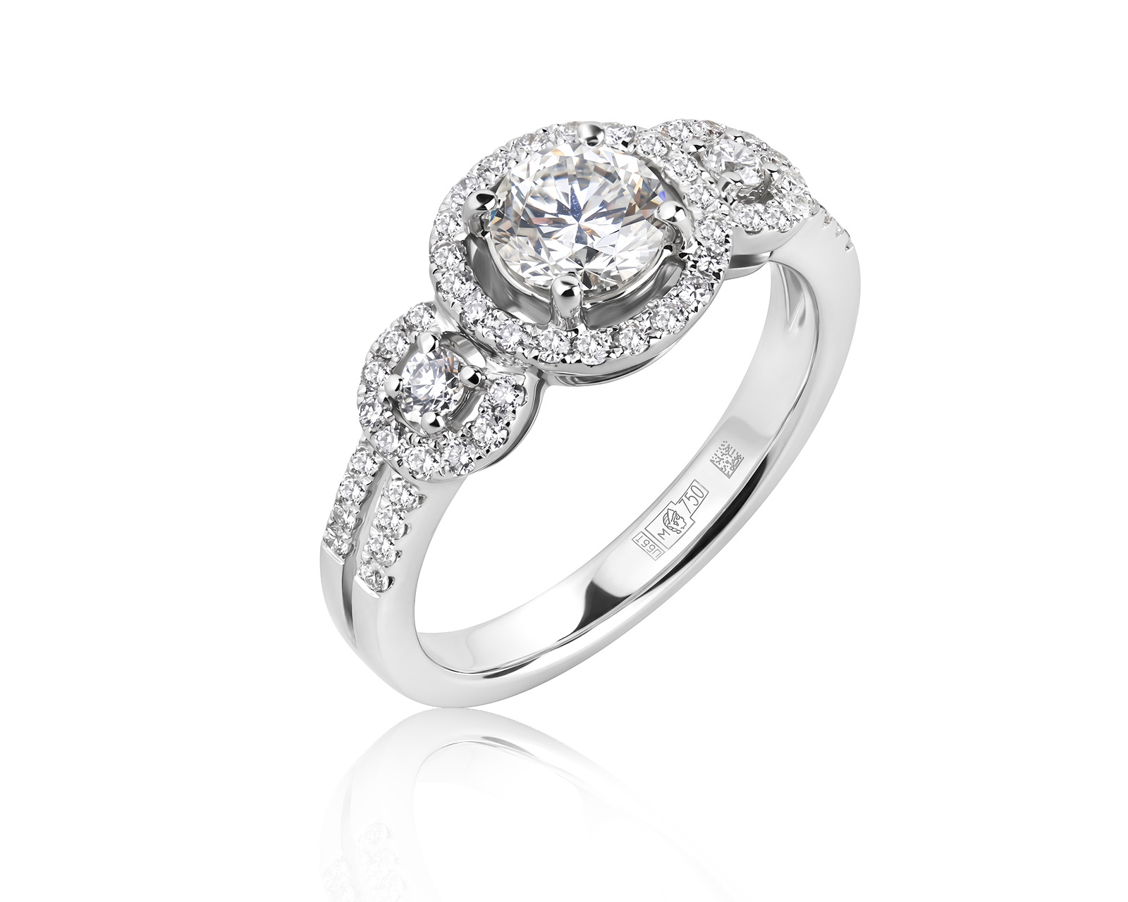 Золотое кольцо с бриллиантами 1.13ct