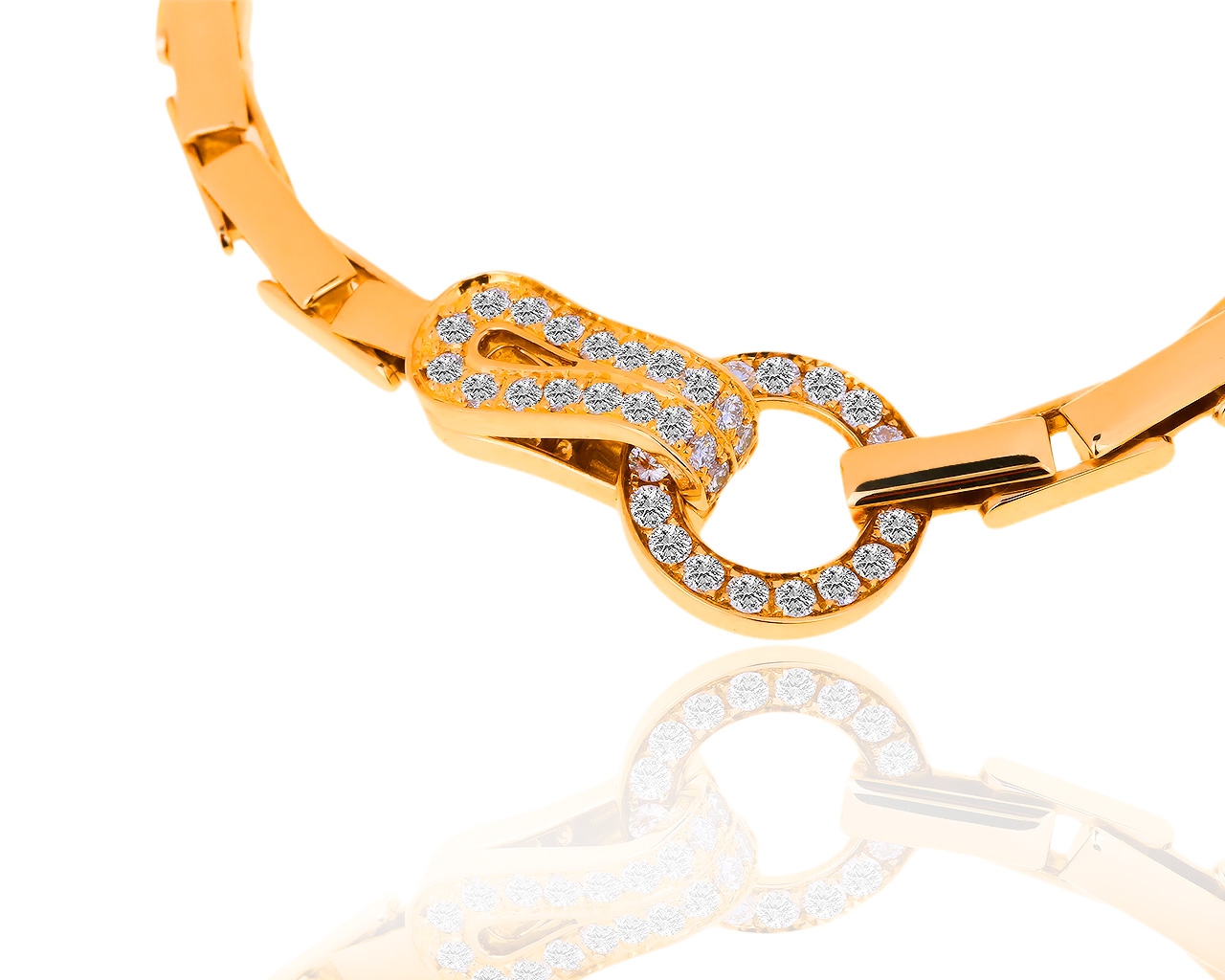 Оригинальный золотой браслет с бриллиантами 0.90ct Cartier Agrafe