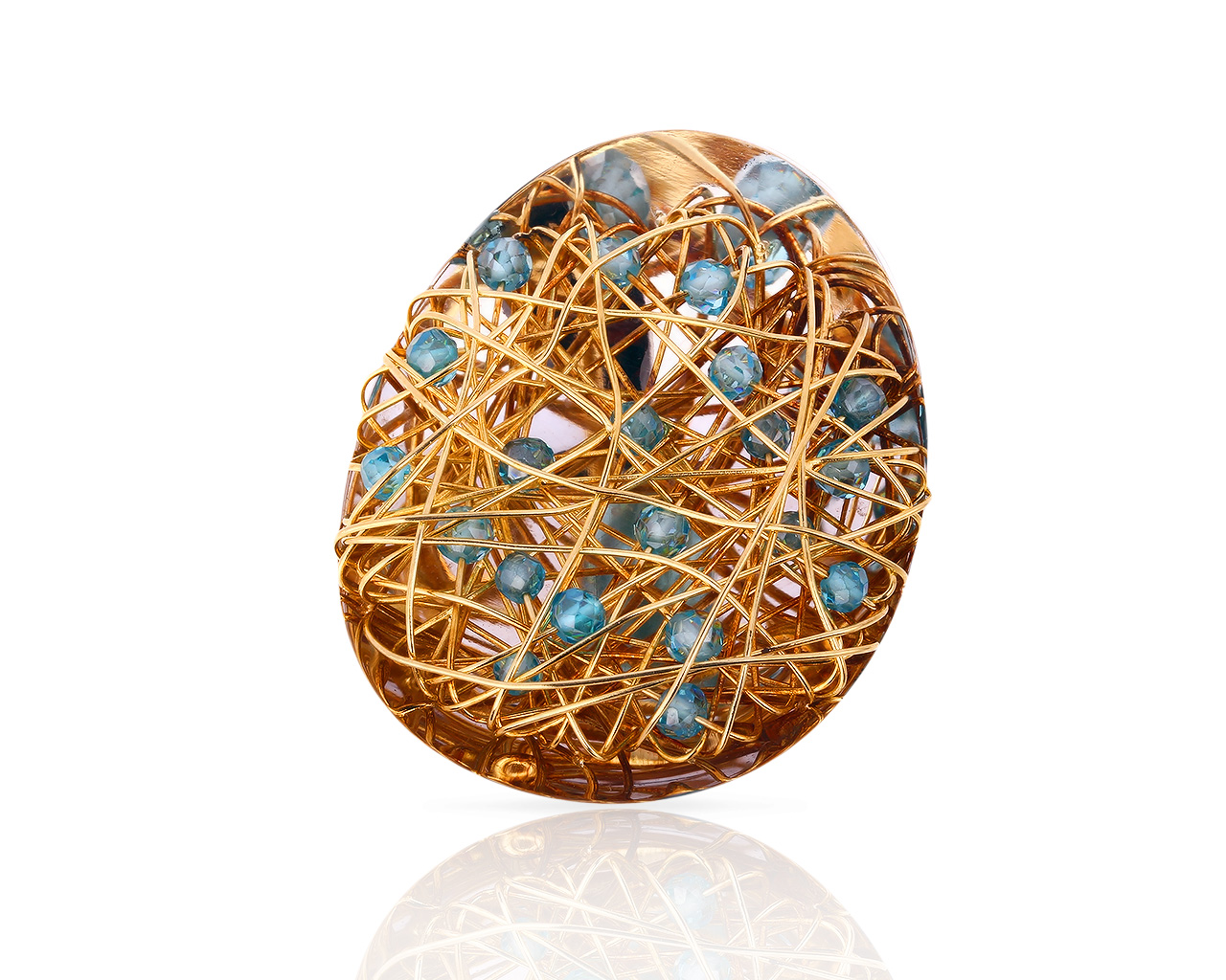 Итальянский золотой кулон с топазами Quadri 300418/7