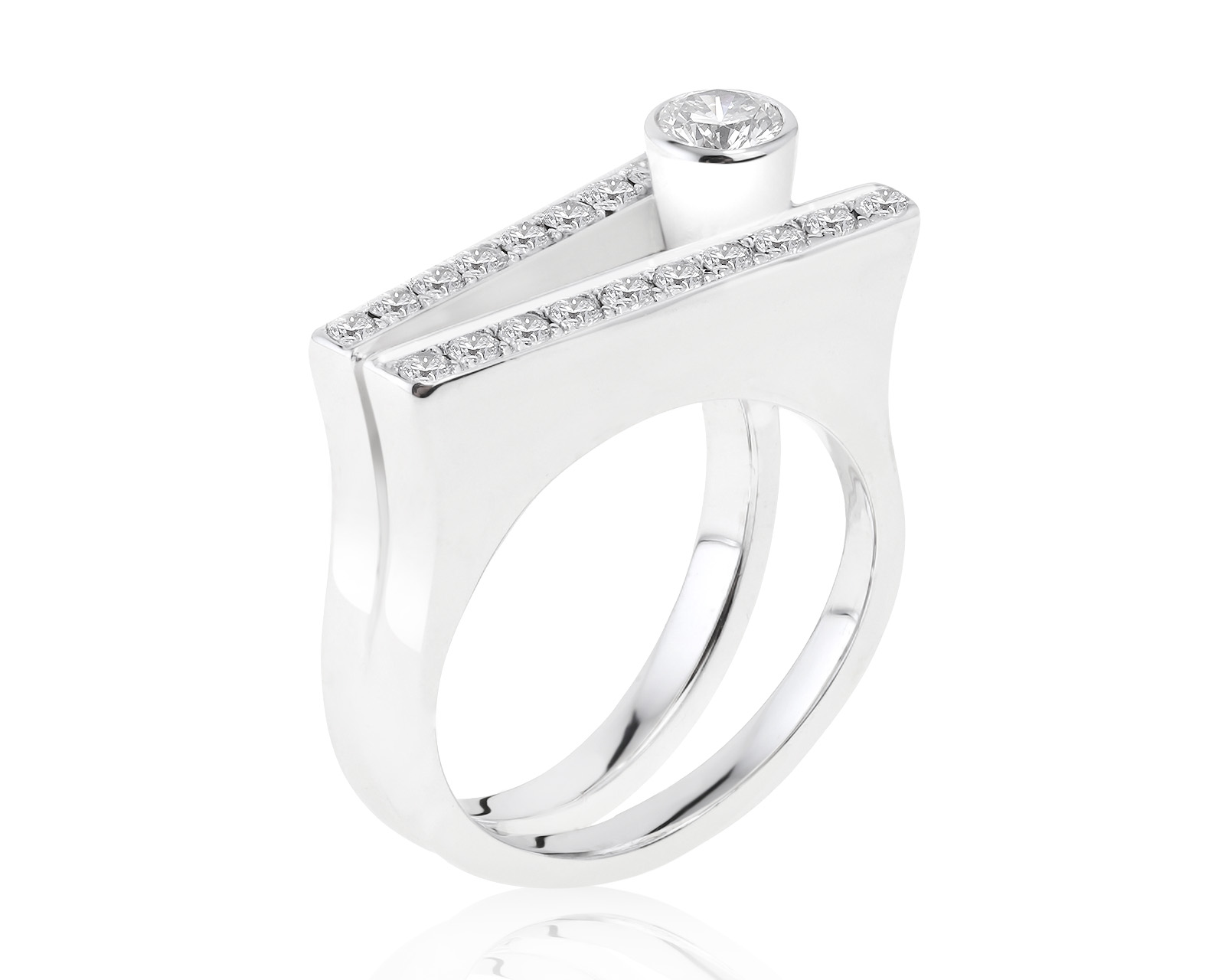 Престижное золотое кольцо с бриллиантами 0.72ct 121121/6