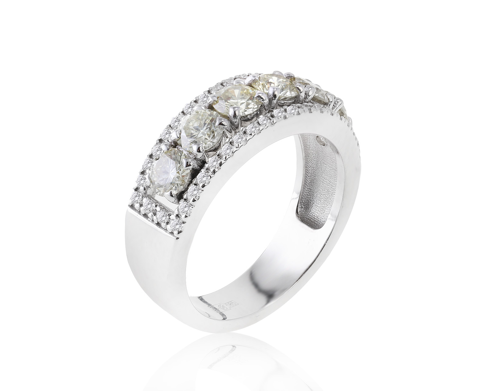 Потрясающее золотое кольцо с бриллиантами 1.41ct