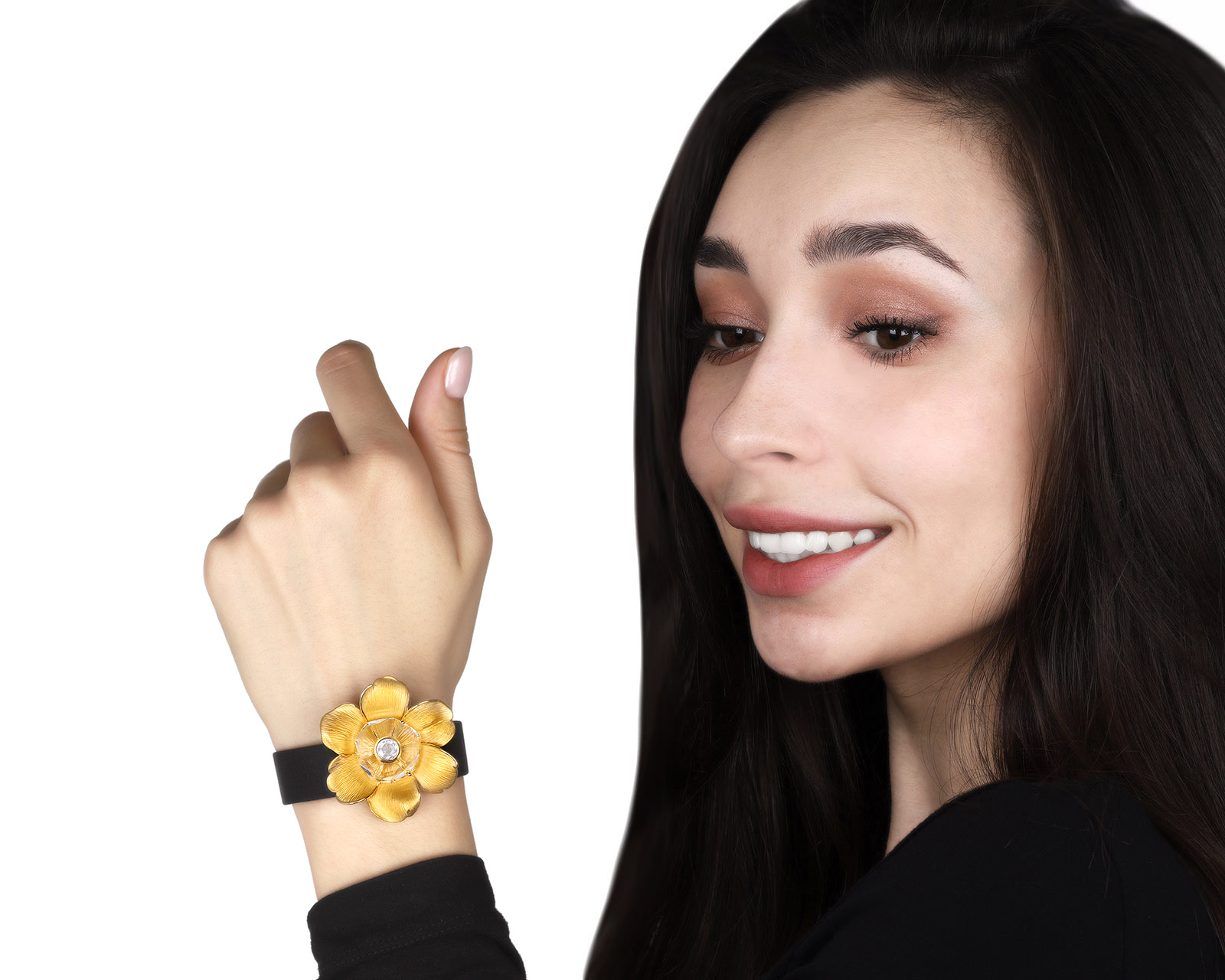 Оригинальная золотая брошь-браслет Carrera y Carrera Gardenia