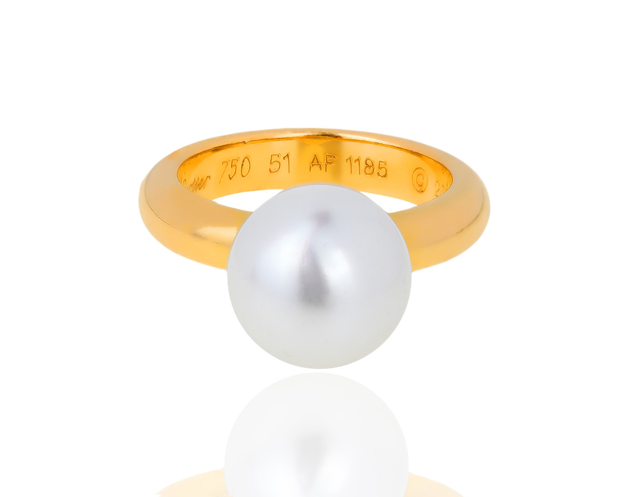Оригинальное золотое кольцо с жемчужиной Cartier 211218/11