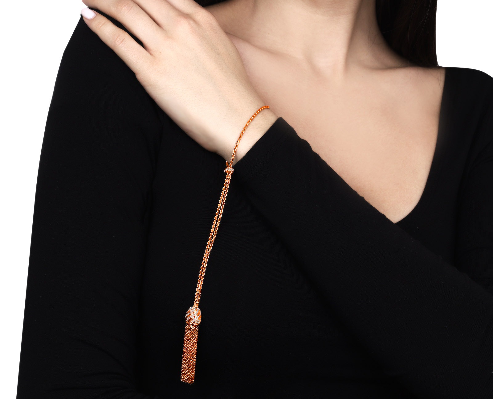 Оригинальный золотой браслет с бриллиантами 0.80ct Damiani Tassel