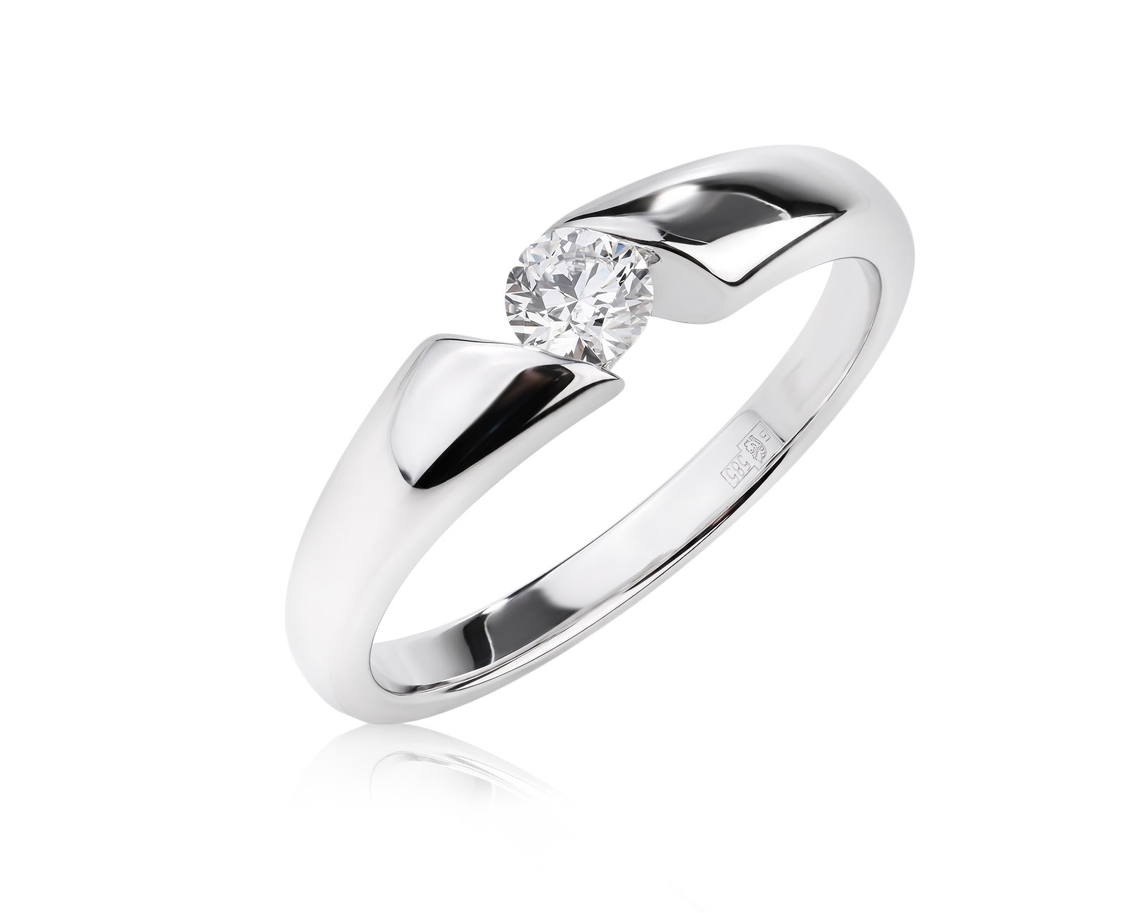 Золотое кольцо с бриллиантом 0.20ct 250426/2