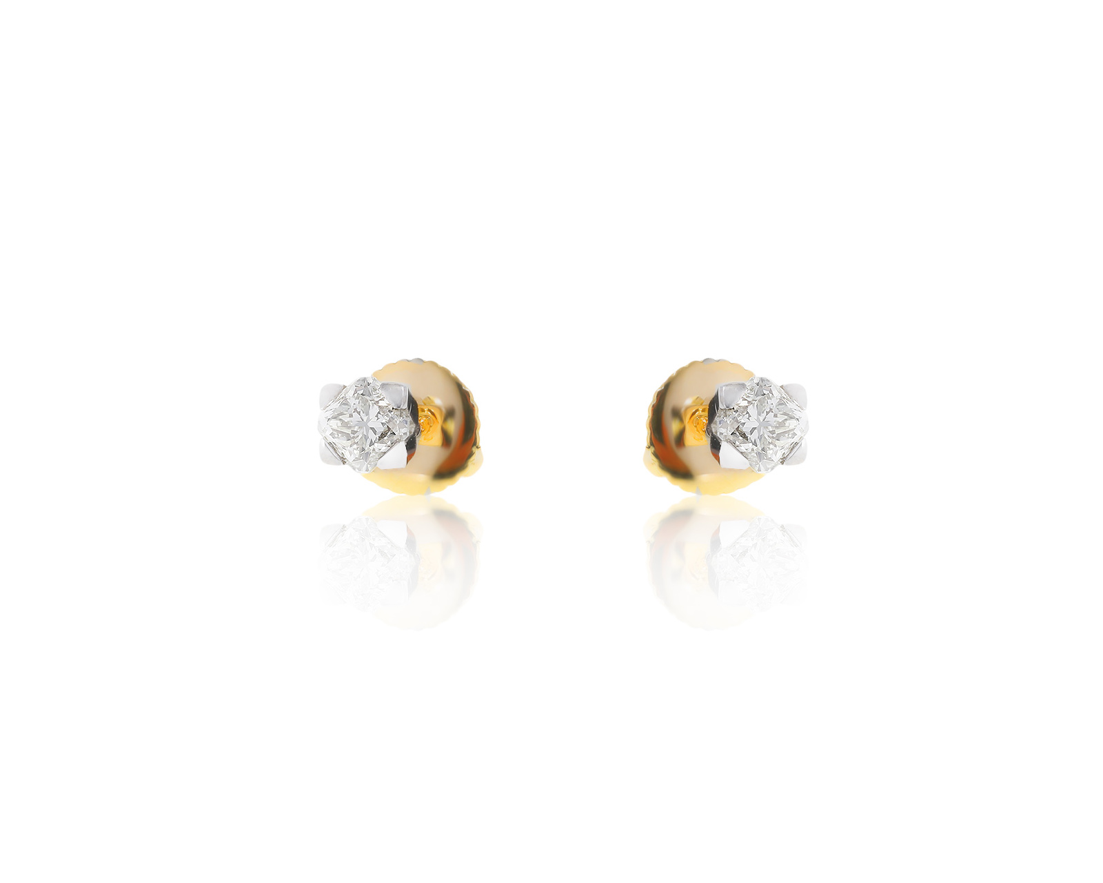 Изящные золотые серьги с бриллиантами 0.94ct