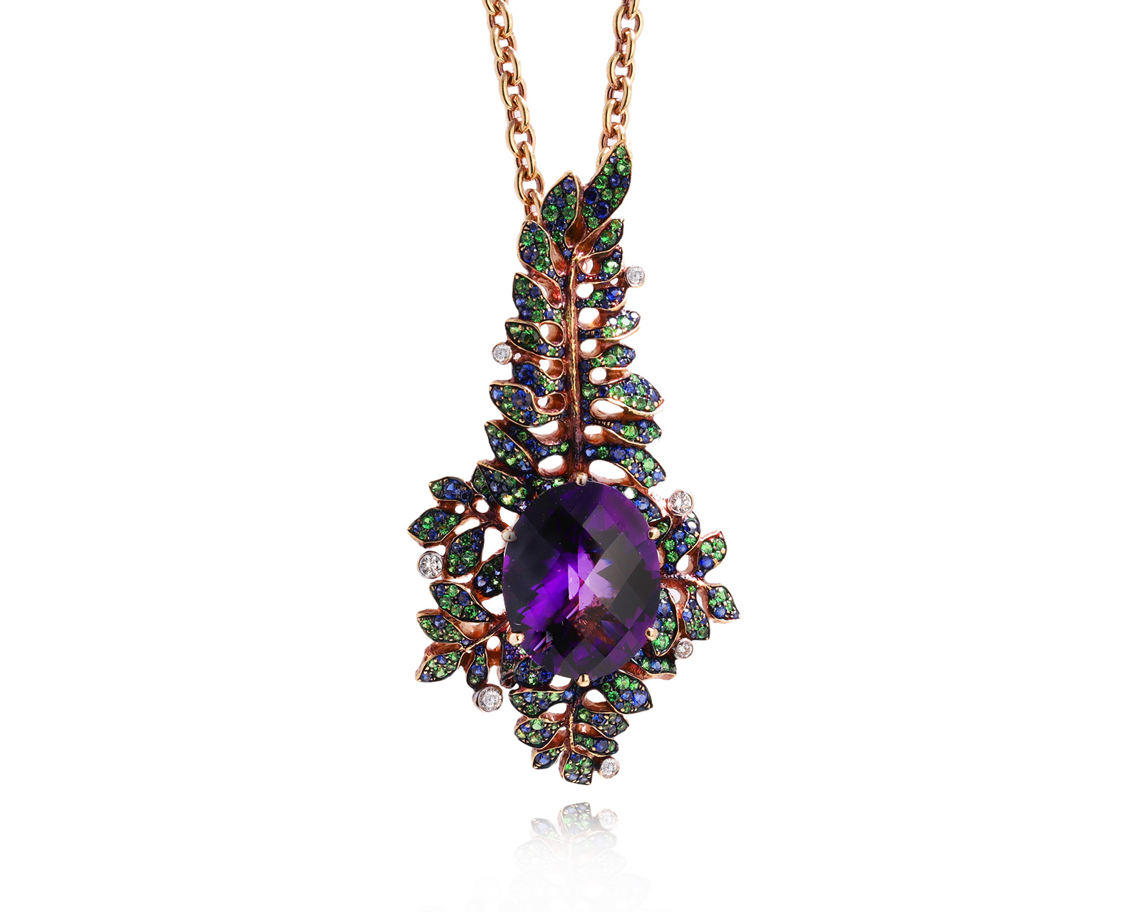 Оригинальный золотой кулон с аметистом 9.47ct Jewellery Theatre Fairy Tales 191125/1