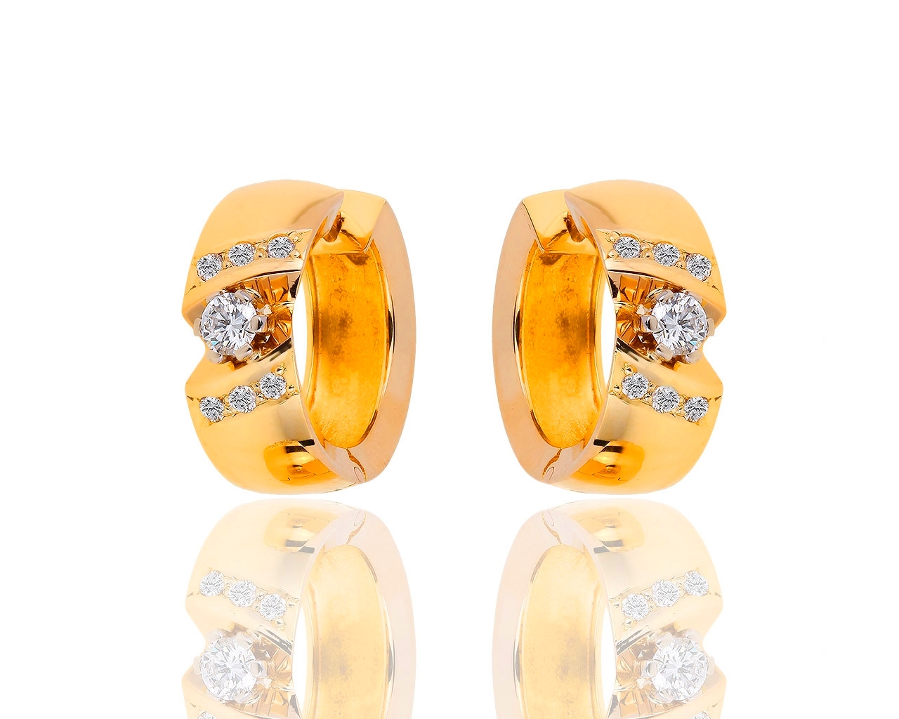 Золотые серьги с бриллиантами 0.44ct 280618/12