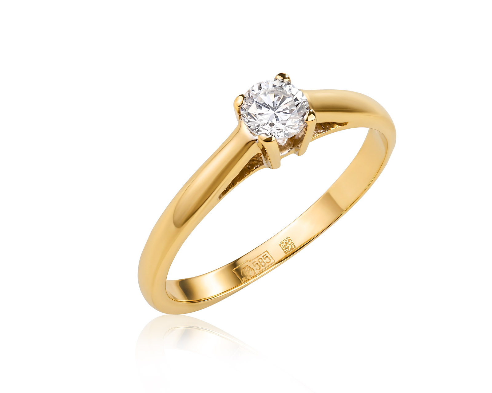 Золотое кольцо с бриллиантом 0.32ct 140626/1