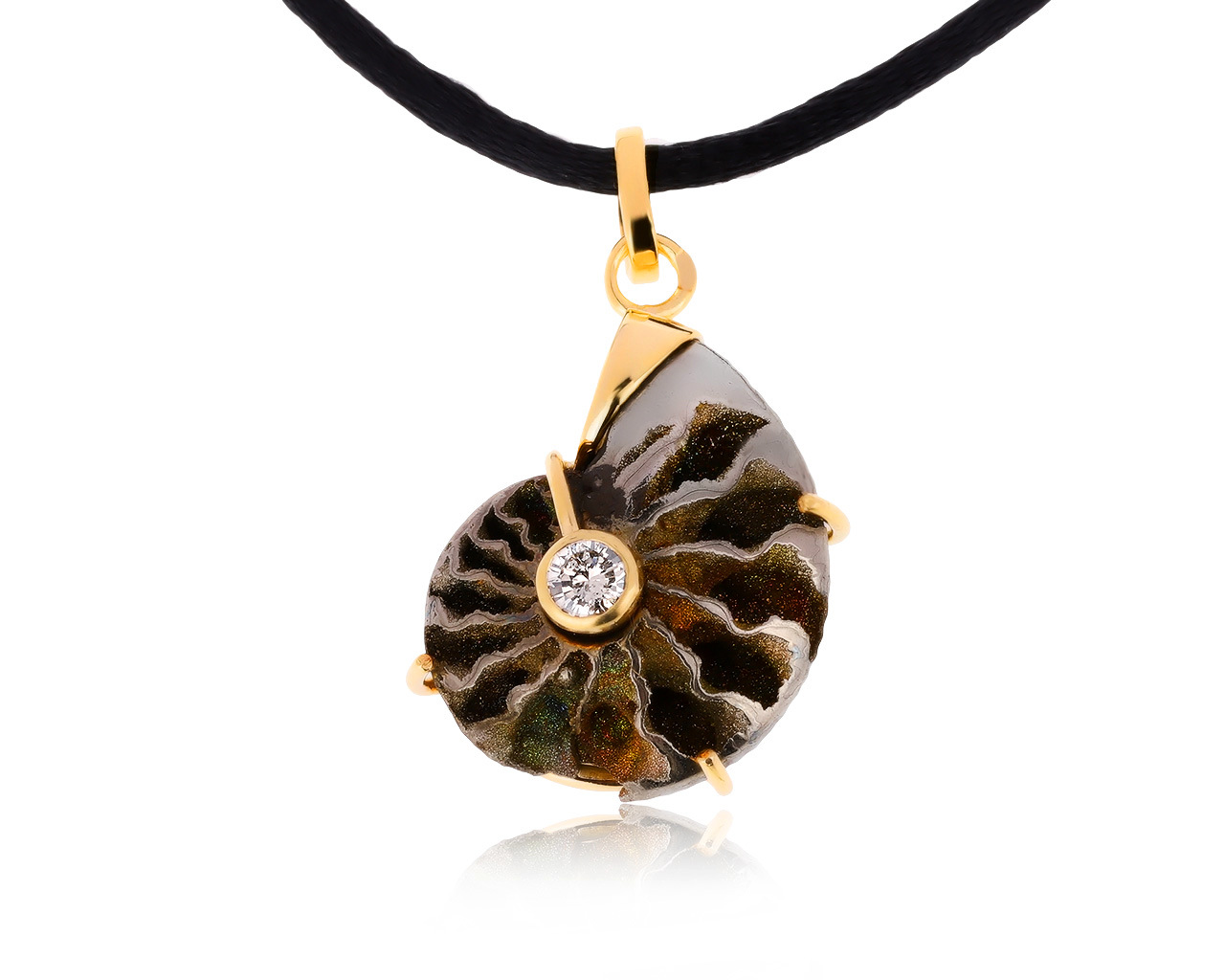 Королевский золотой кулон с бриллиантом 0.20ct 241020/4