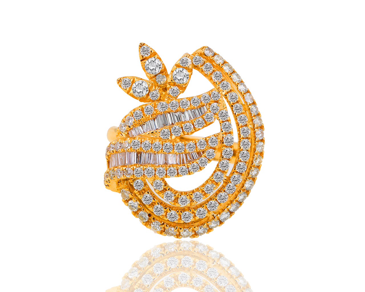 Красивое золотое кольцо с бриллиантами 1.83ct 121218/14