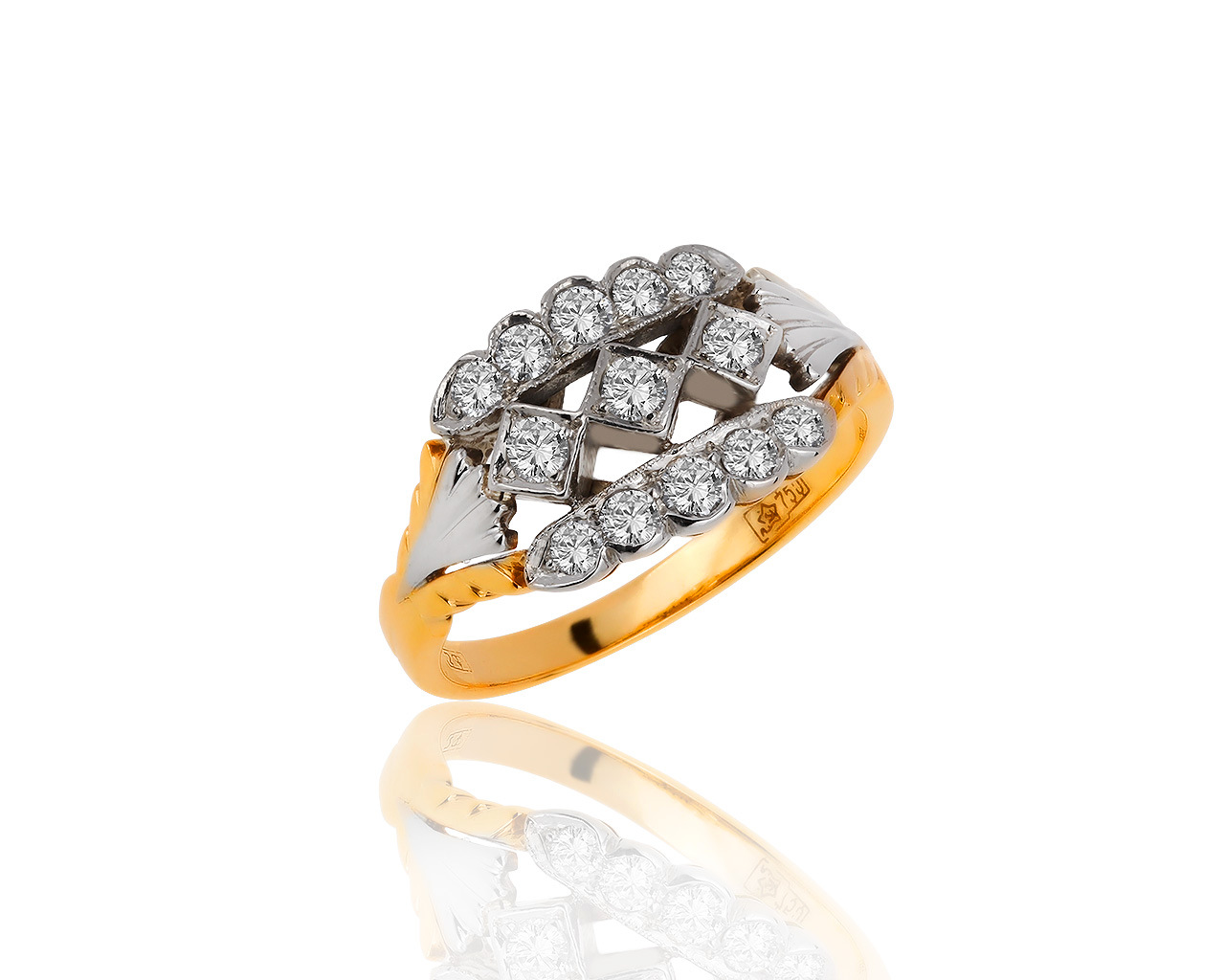 Винтажное золотое кольцо с бриллиантами 0.50ct 280120/12