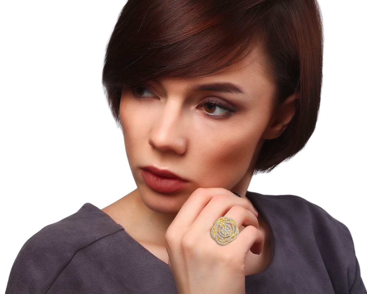 Престижное золотое кольцо с бриллиантами 1.50ct LTJ