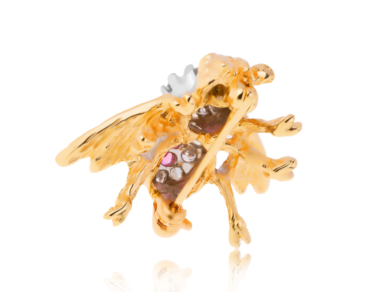 Женственная золотая брошь с бриллиантами 0.49ct