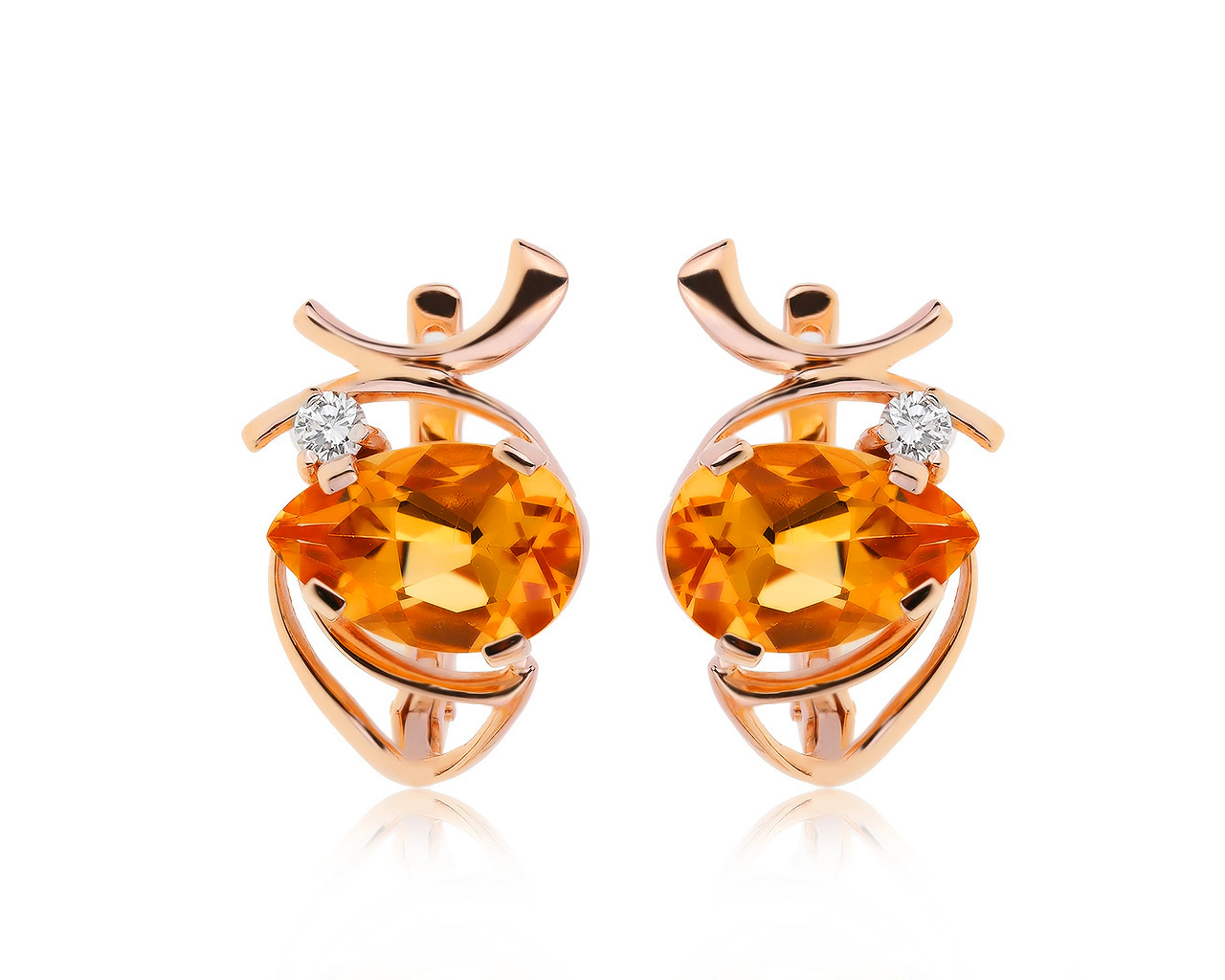Чарующие золотые серьги с цитринами 5.52ct 181120/4