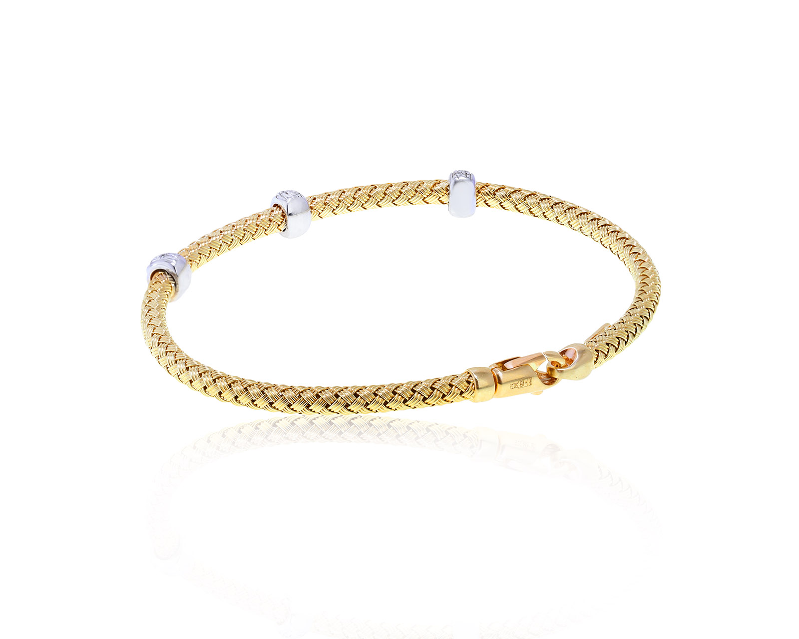 Итальянский золотой браслет с бриллиантами 0.13ct