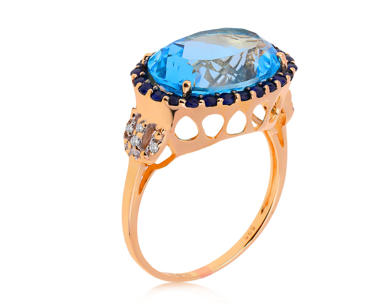Великолепное золотое кольцо с топазом 6.05ct 080920/6