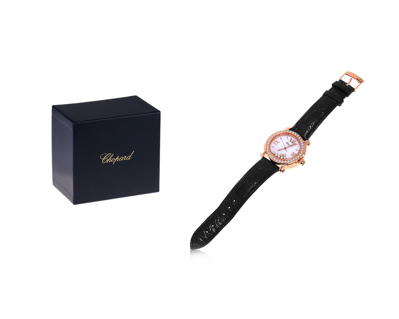 Оригинальные золотые часы с бриллиантами 1.87ct Chopard Happy Sport