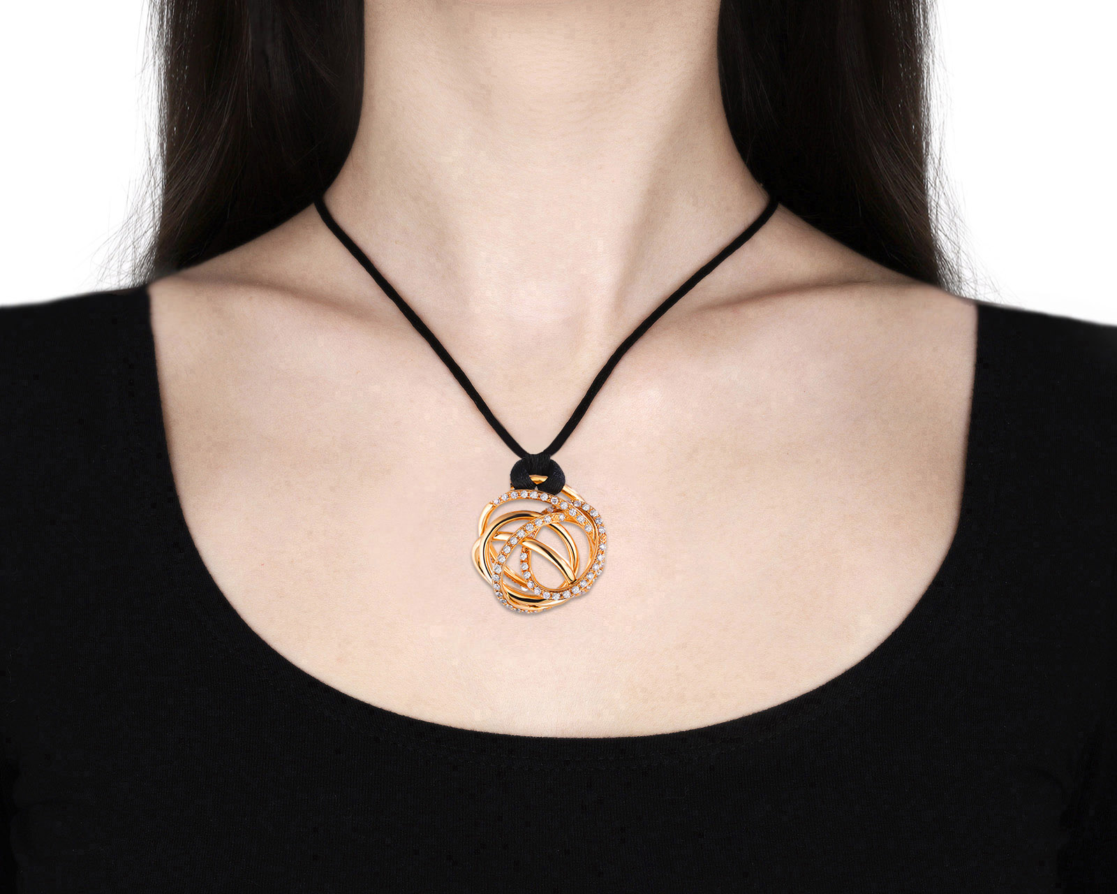 Оригинальное золотое колье с бриллиантами 1.92ct De Grisogono Matassa