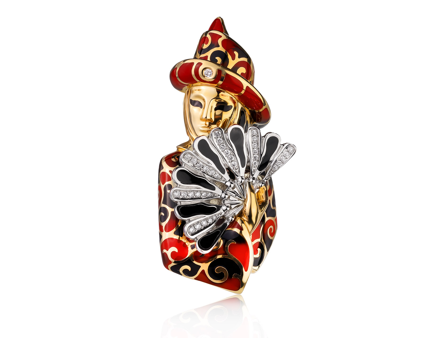 Оригинальная золотая брошь с бриллиантами 0.23ct Lykov`s Jewellery 210726/КМ432