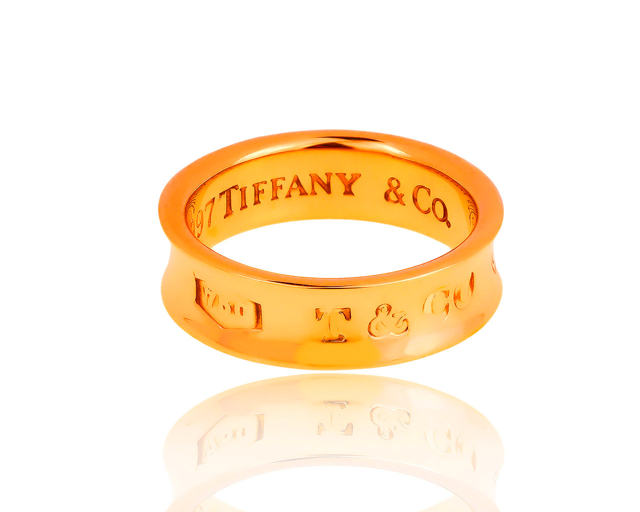 Модное золотое кольцо Tiffany&Co 1837 280419/3