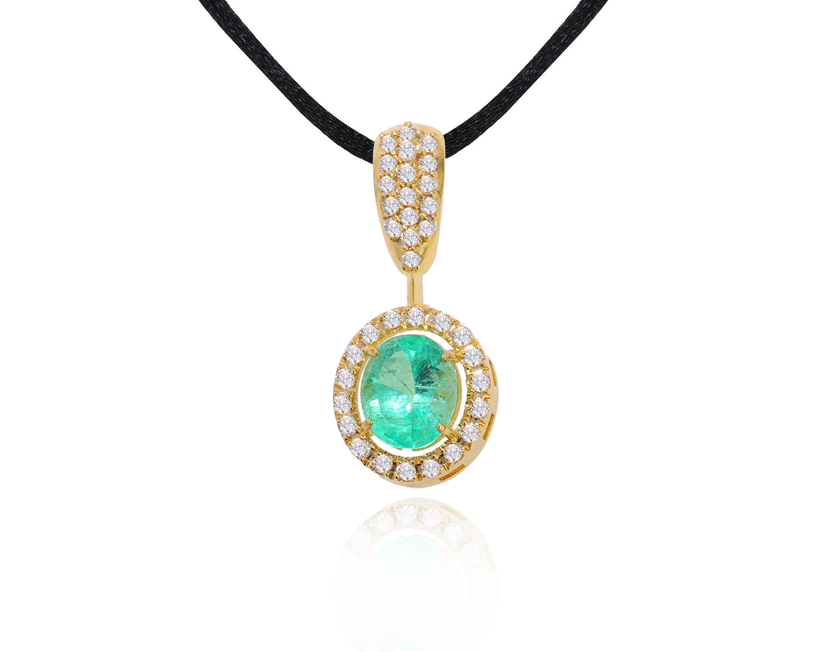Золотой кулон с уральским изумрудом 1.31ct 310516/21-1 Золотой кулон с уральским изумрудом 1.31ct 310516/21-1