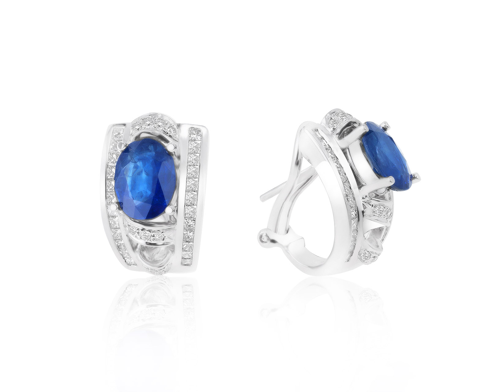 Прекрасные золотые серьги с сапфирами 2.86ct 250921/4
