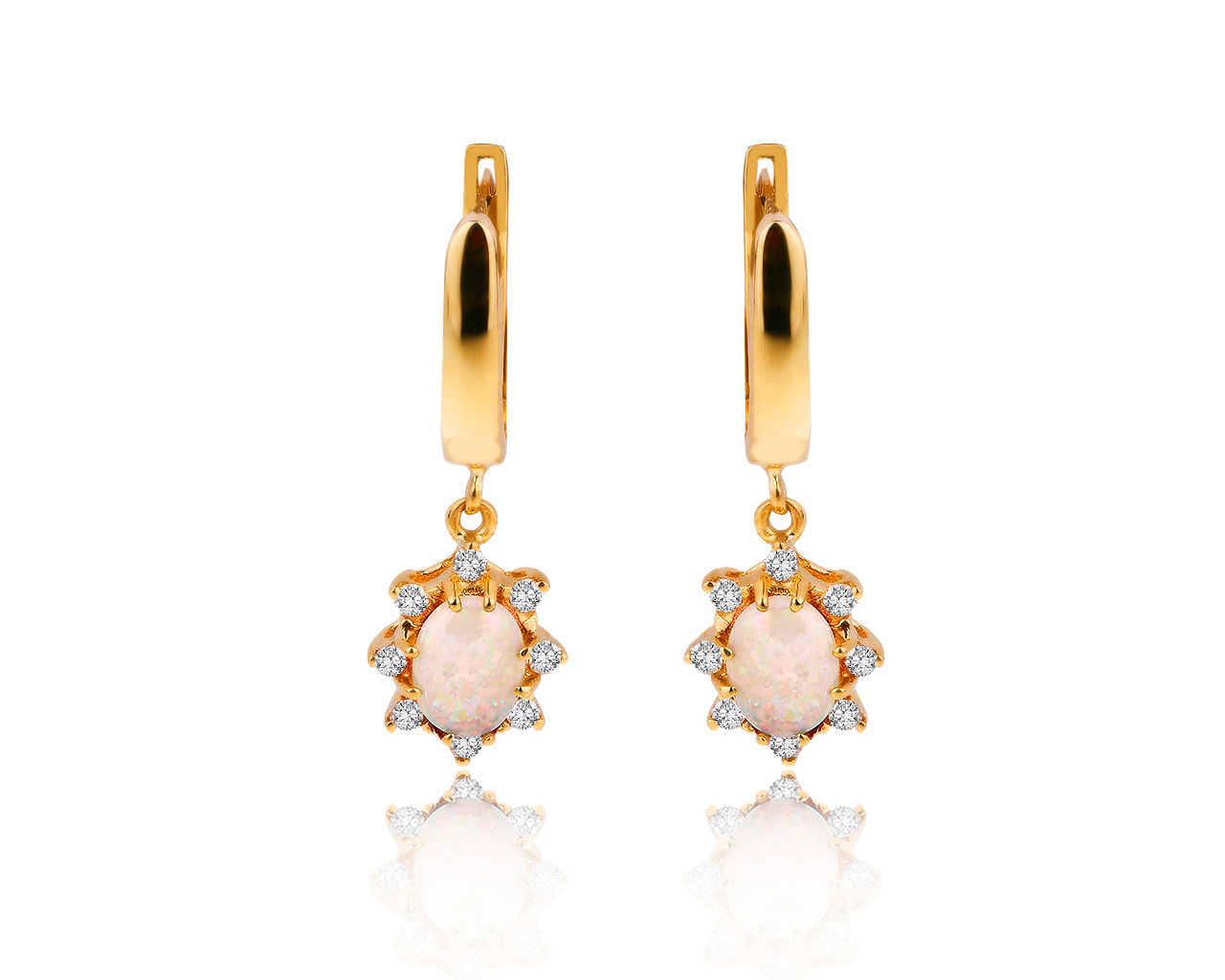 Роскошные золотые серьги с бриллиантами 0.26ct 300120/3