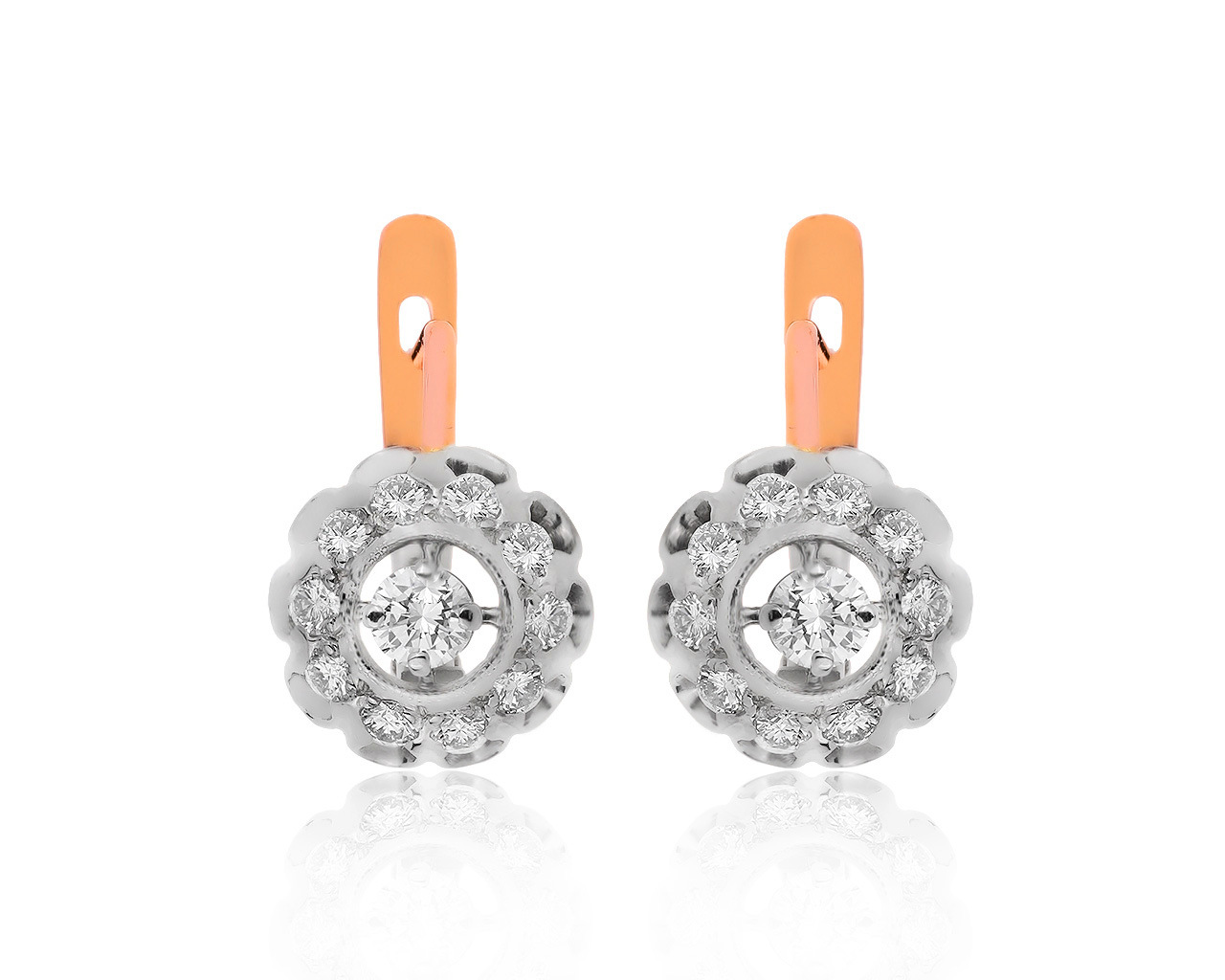 Романтичные золотые серьги с бриллиантами 0.75ct 200620/2