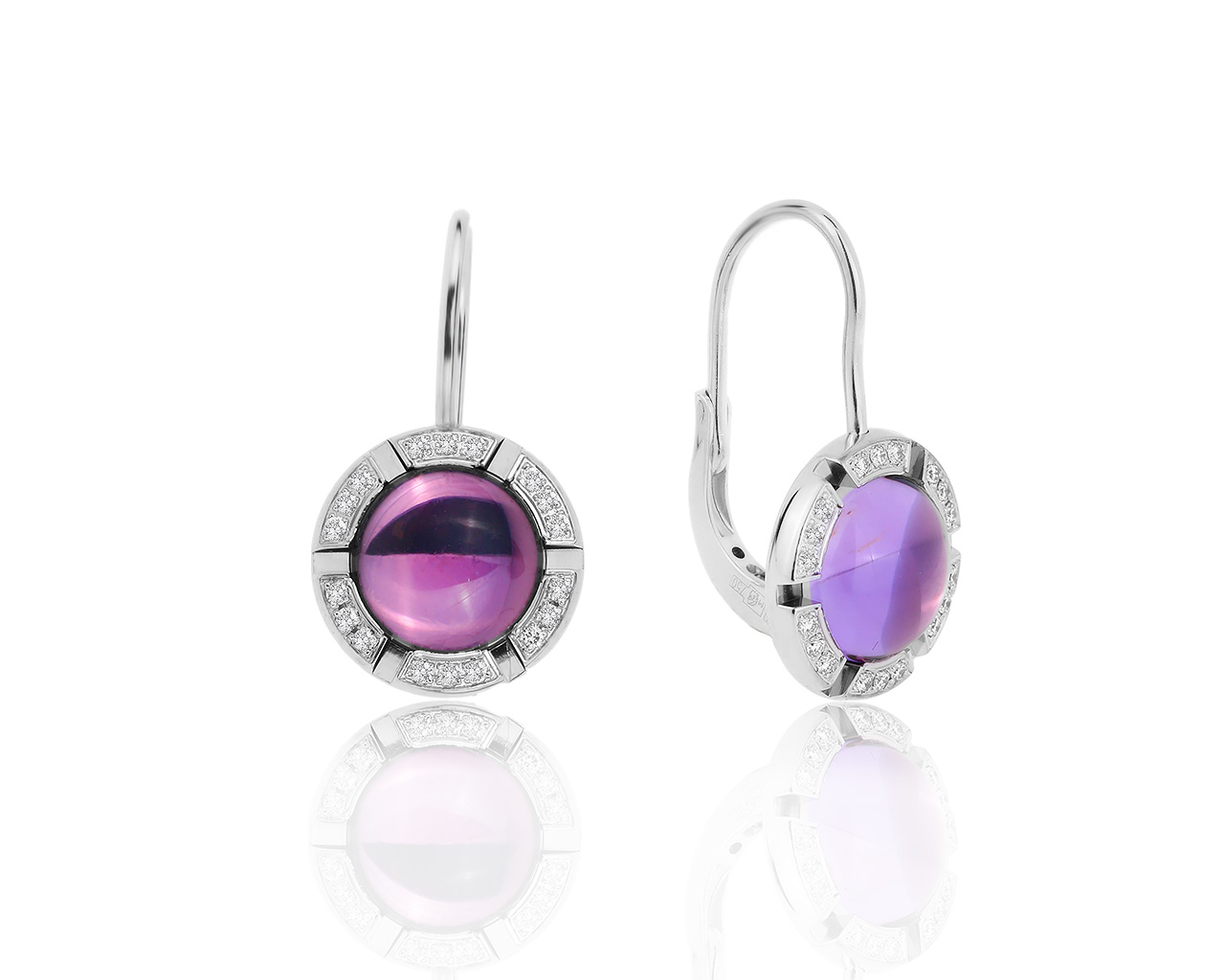 Оригинальные золотые серьги с аметистами 5.00ct Chaumet