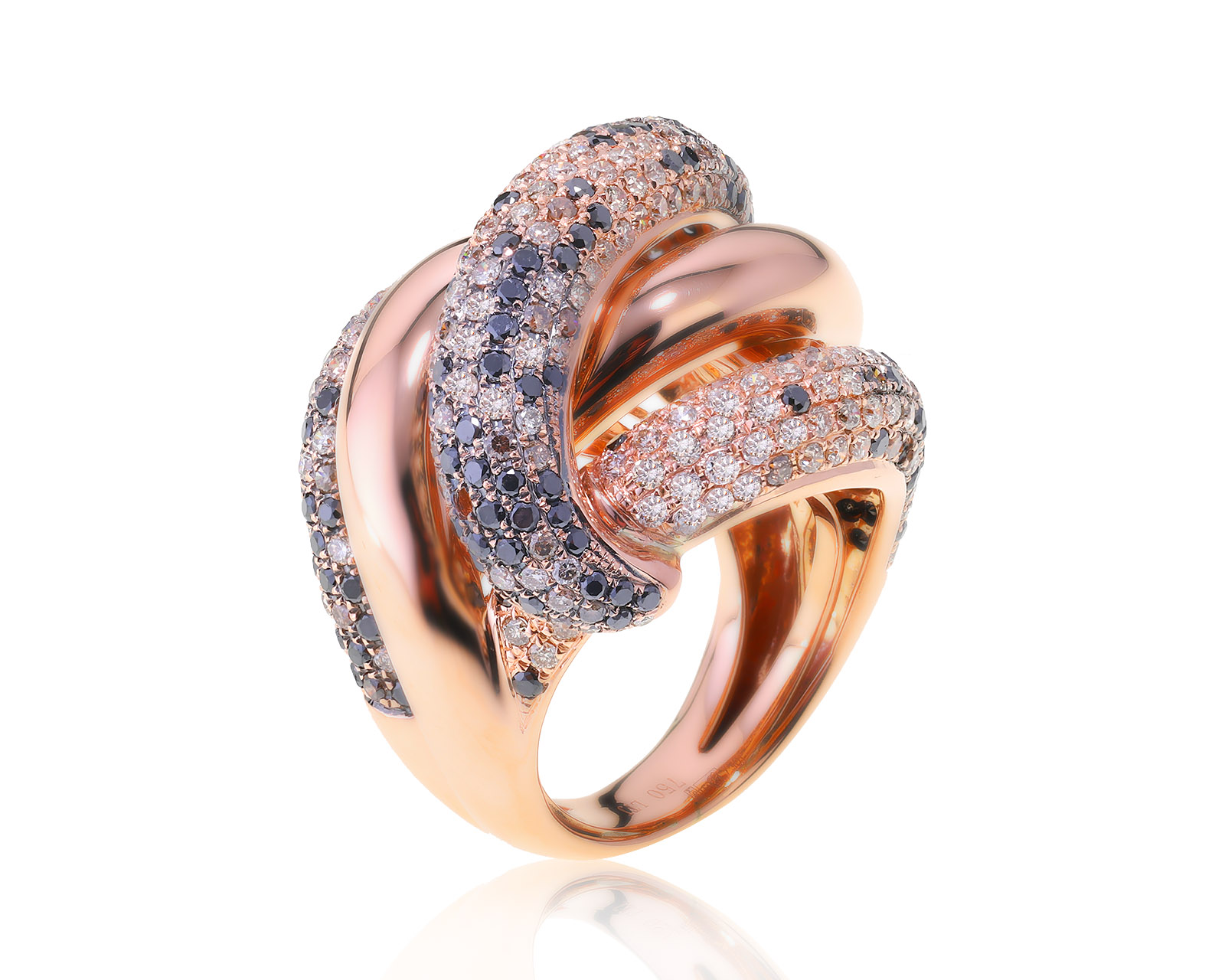 Оригинальное золотое кольцо с бриллиантами 3.37ct LTJ
