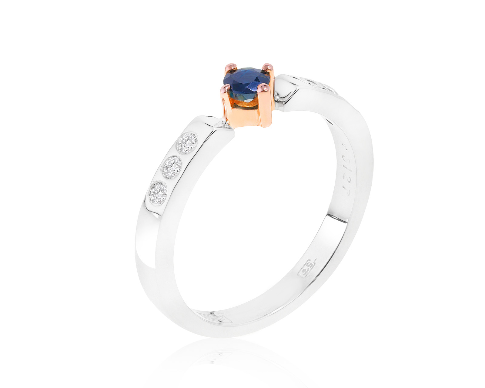 Винтажное золотое кольцо с сапфиром 0.16ct СССР 040921/20