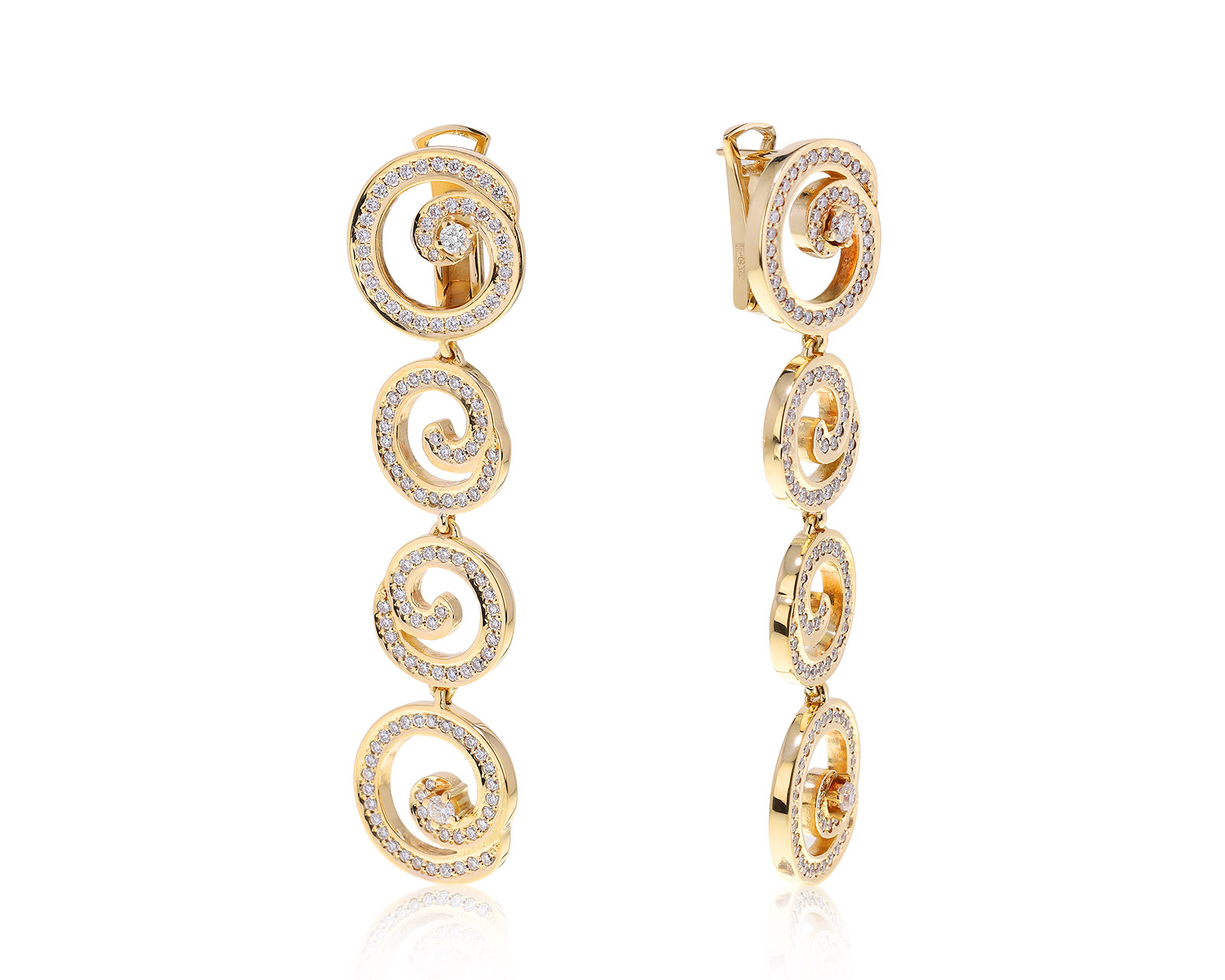 Оригинальные золотые серьги с бриллиантами 1.90ct Casa Gi 280922/12