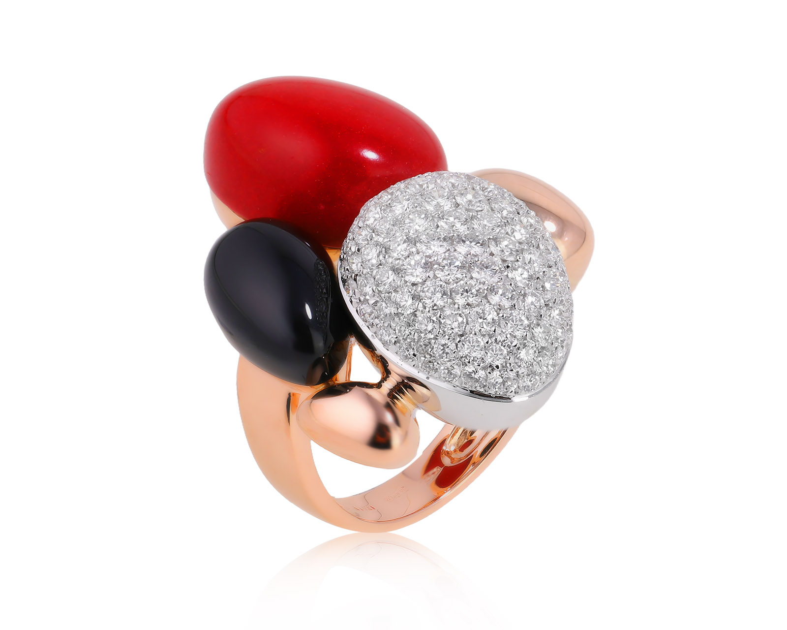 Оригинальное золотое кольцо с кораллом 11.20ct Roberto Coin Ikebana 051225/7