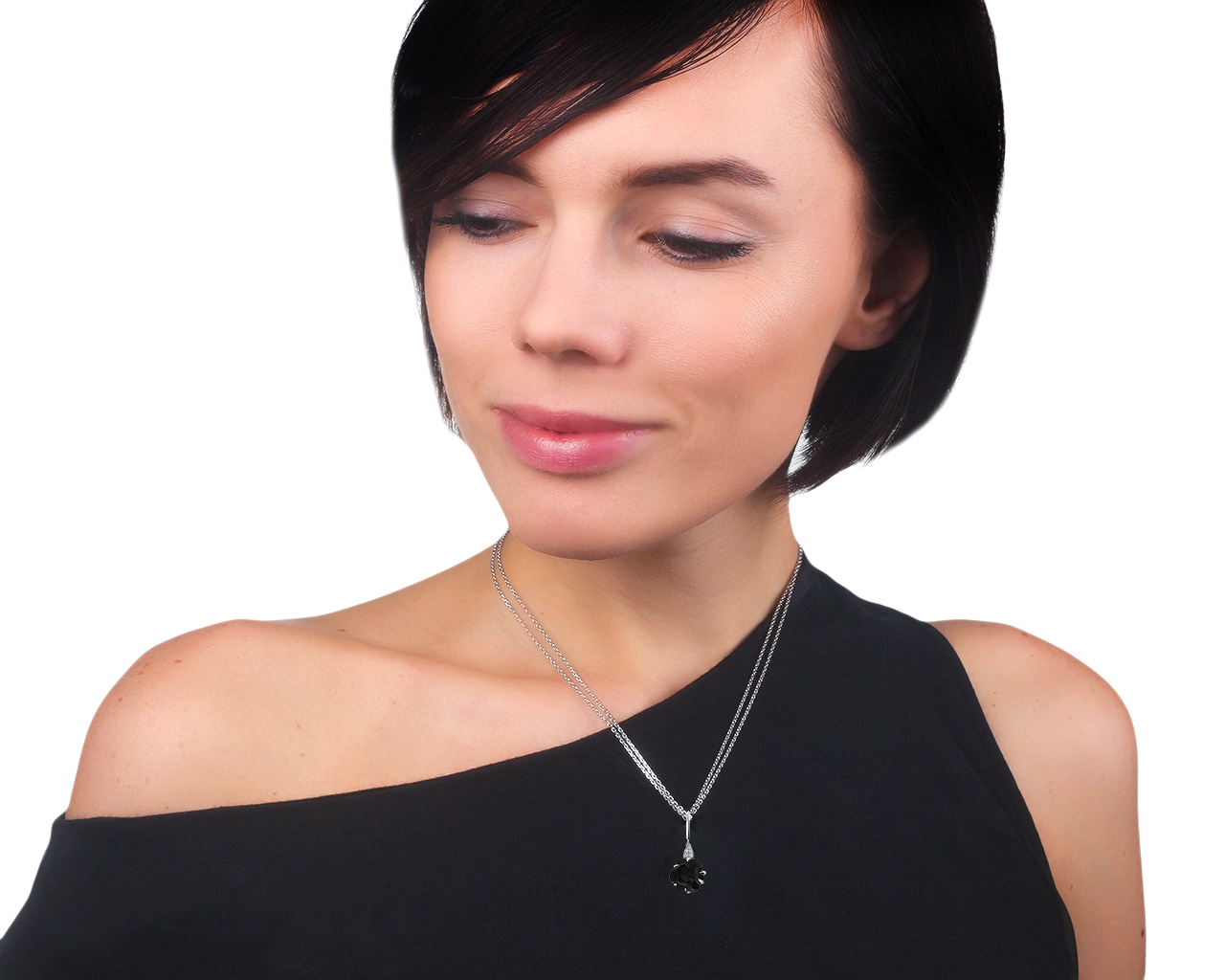 Золотой кулон с бриллиантами 0.03ct Chanel Camelia