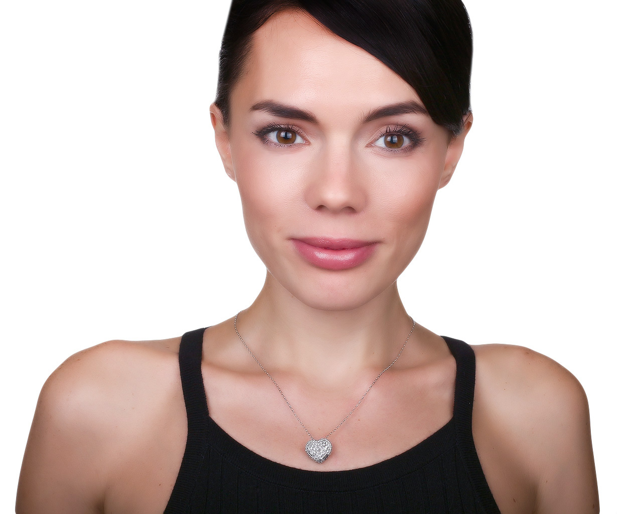 Женственный золотой кулон с бриллиантами 1.40ct