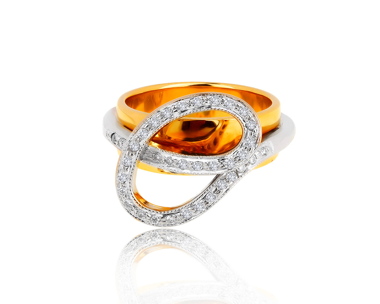 Интересное золотое кольцо с бриллиантами 0.25ct 050817/1